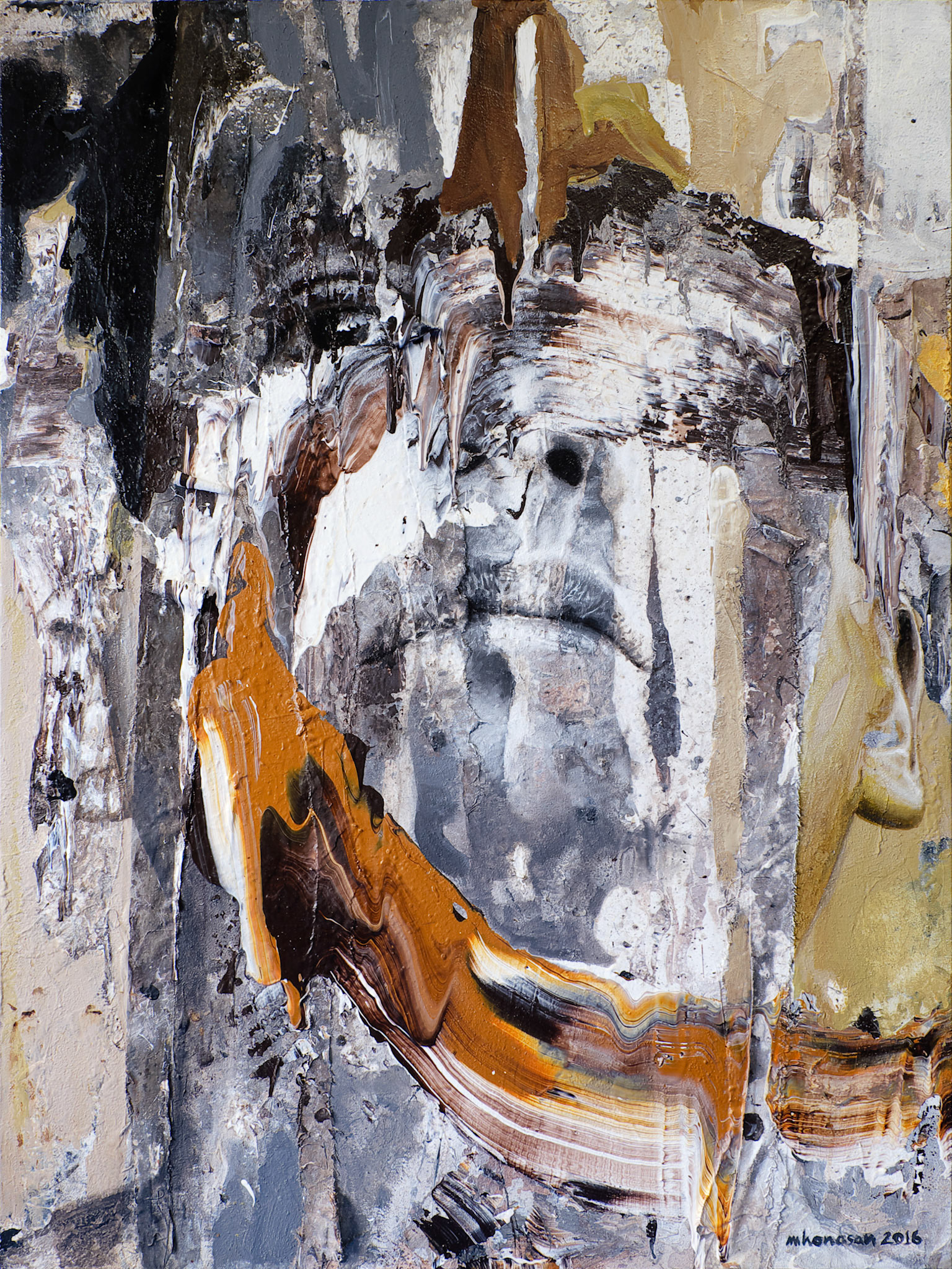 “Melting Pot” mixed media on canvas 48 in. x 36 in.