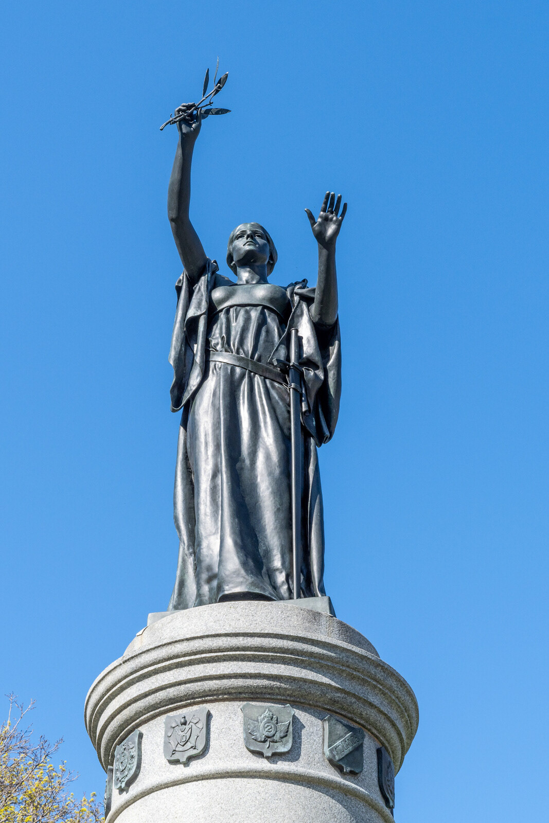 The bronze statue at the North-West Rebellion Monument.