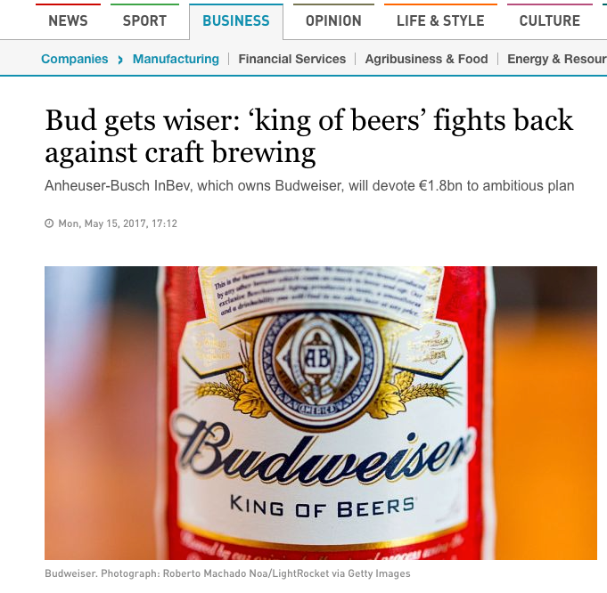 Budweiser beer. fotografia de producto. Fotografía de Roberto Machado noa publicada en medios de prensa