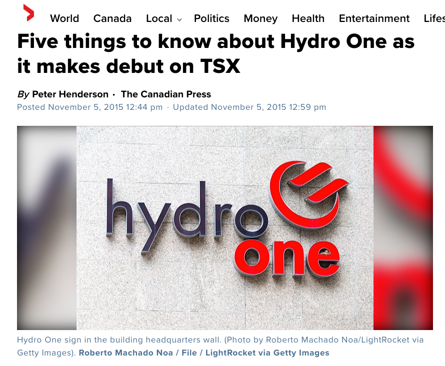 Hydro one logo. Fotografía de Roberto Machado noa publicada en medios de prensa