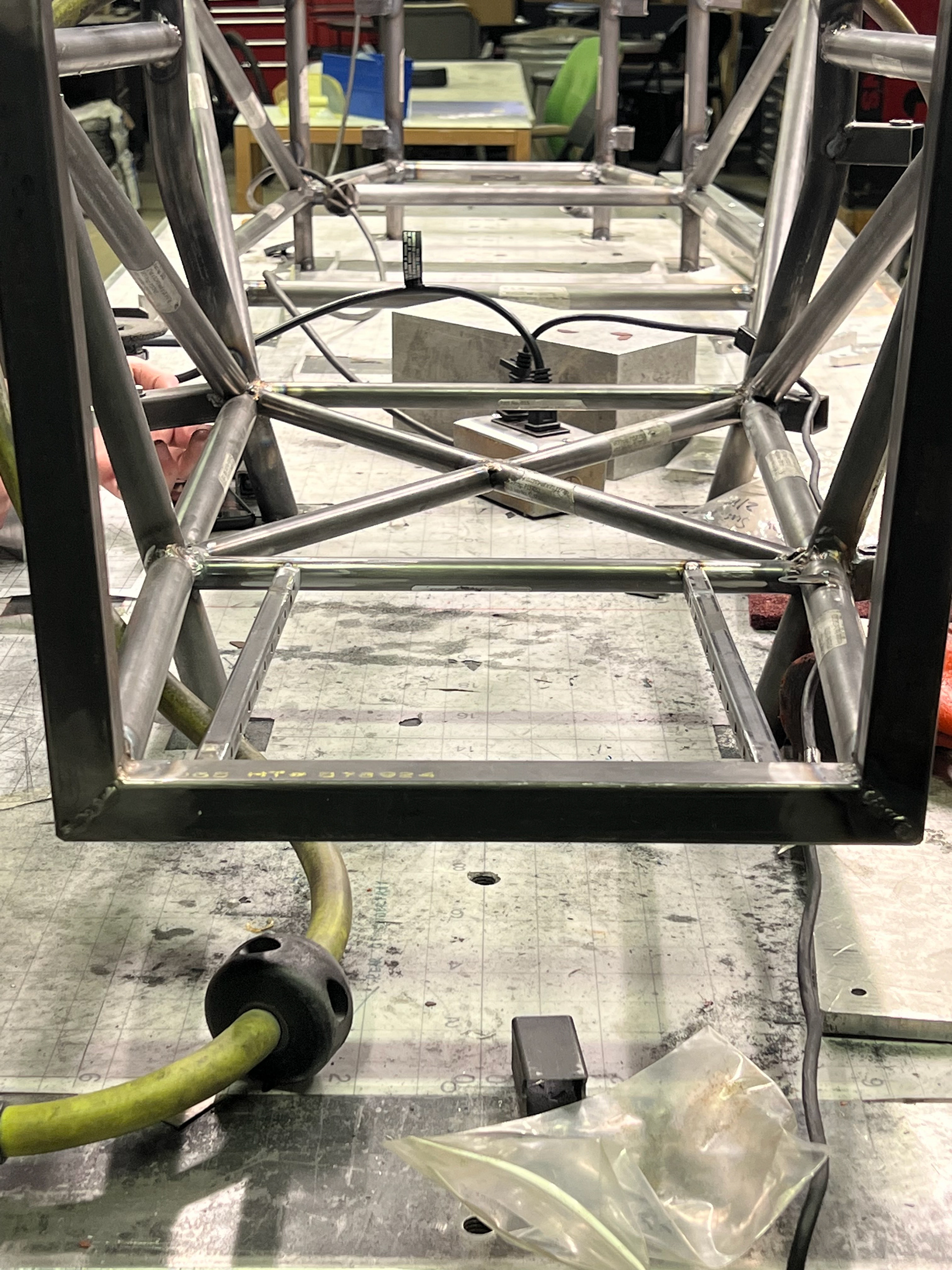 tacked into place in the chassis, then cut out the pedalbox frame