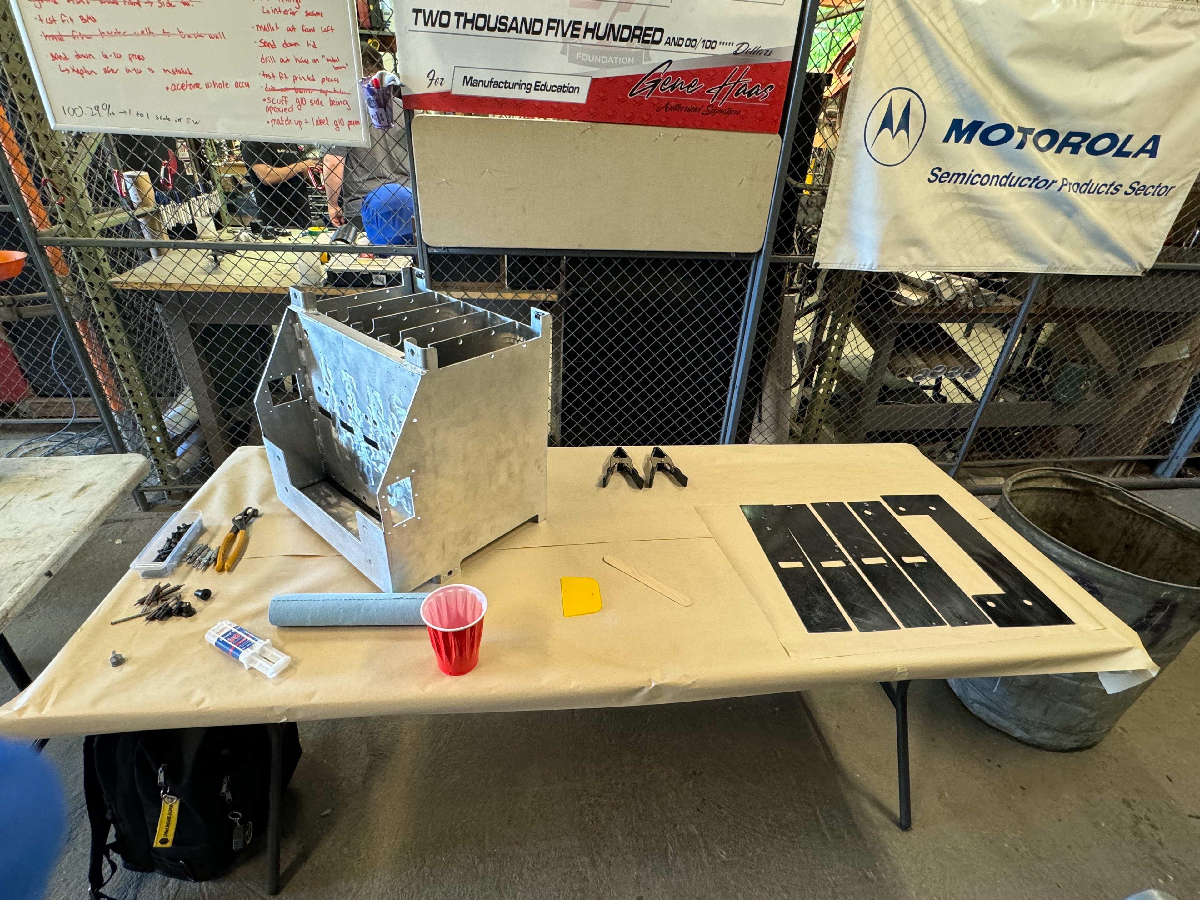 setting up glueing station