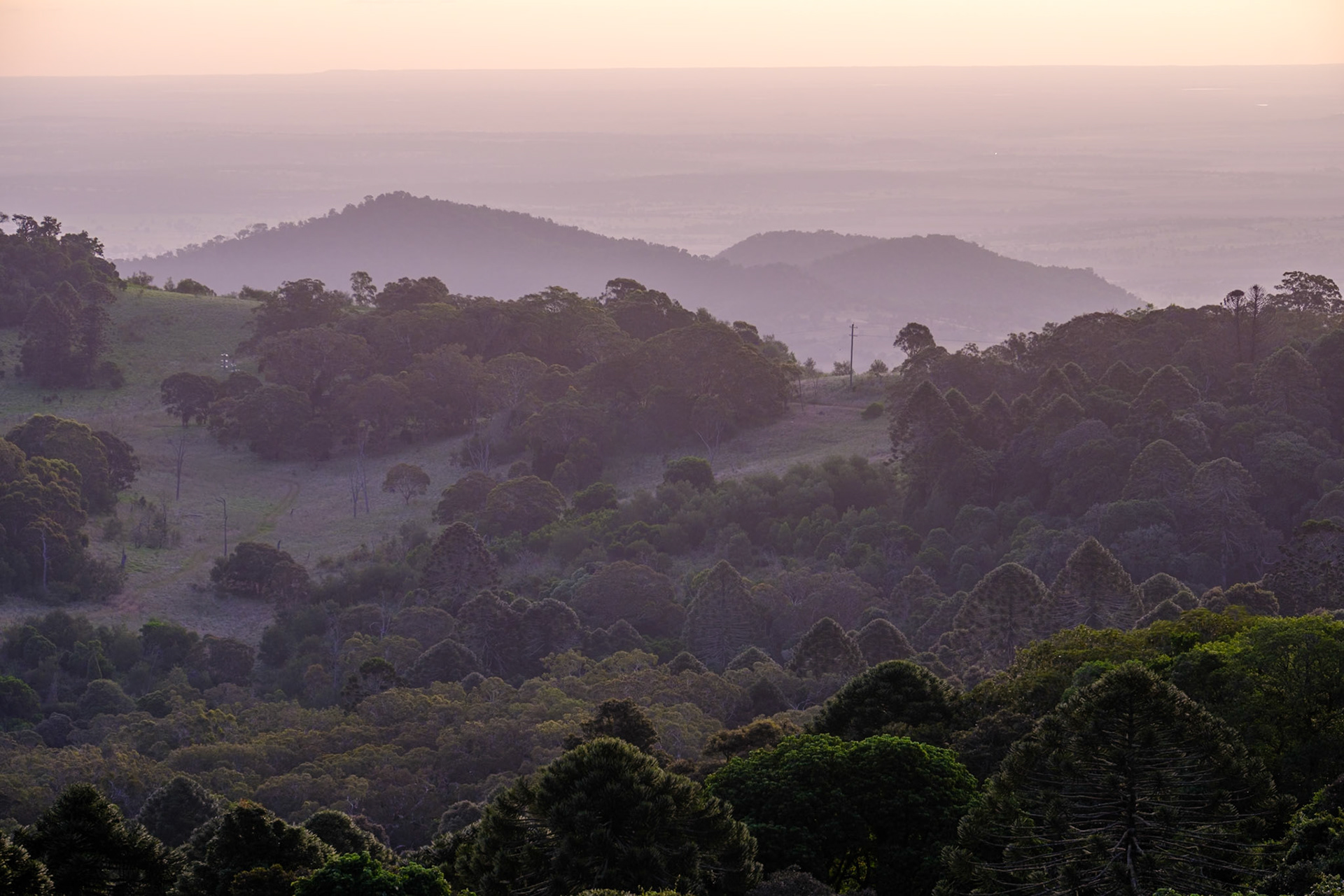 Bunya Mountains - Late afternoon & sunset from Fishers Lookout