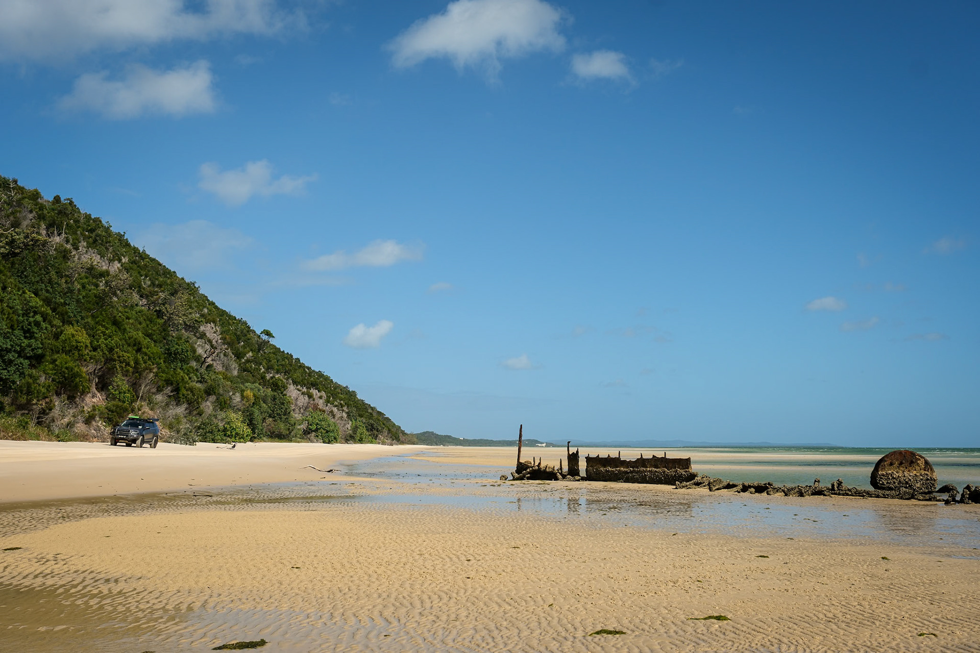Shipwrecks on the Western Beach track, Moreton Island
