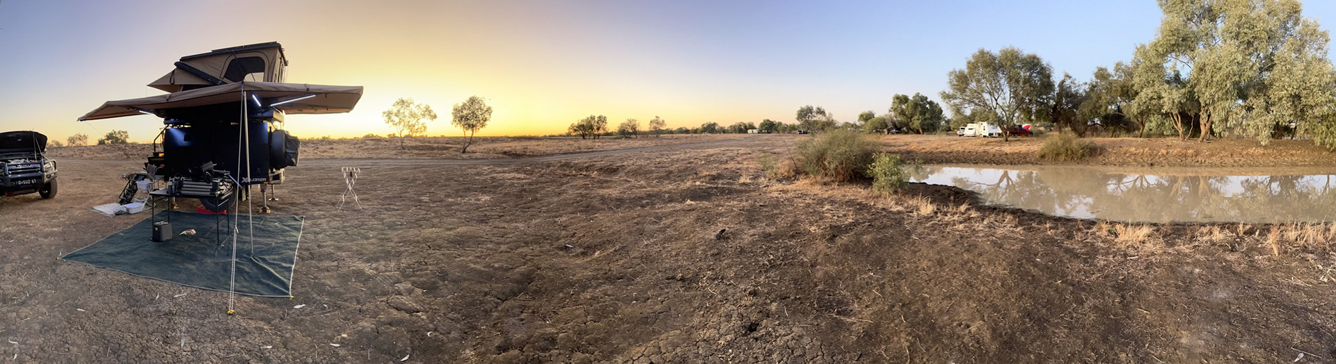 Camping by long Waterhole, Winton
