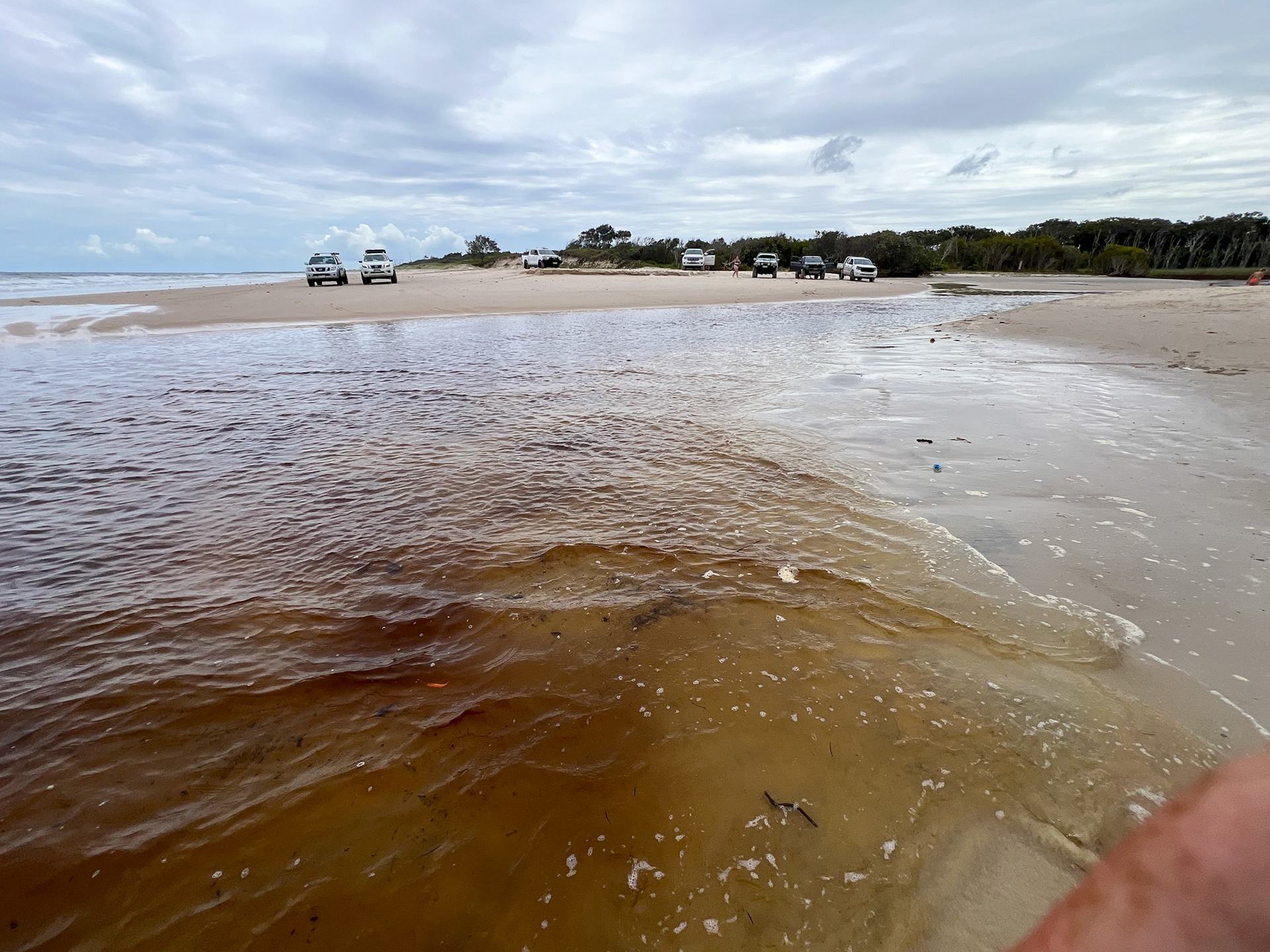 A reminder of how quickly the beach cn change. 2 days ago we were swimming in the lagoon. Today its gone, opened to the sea