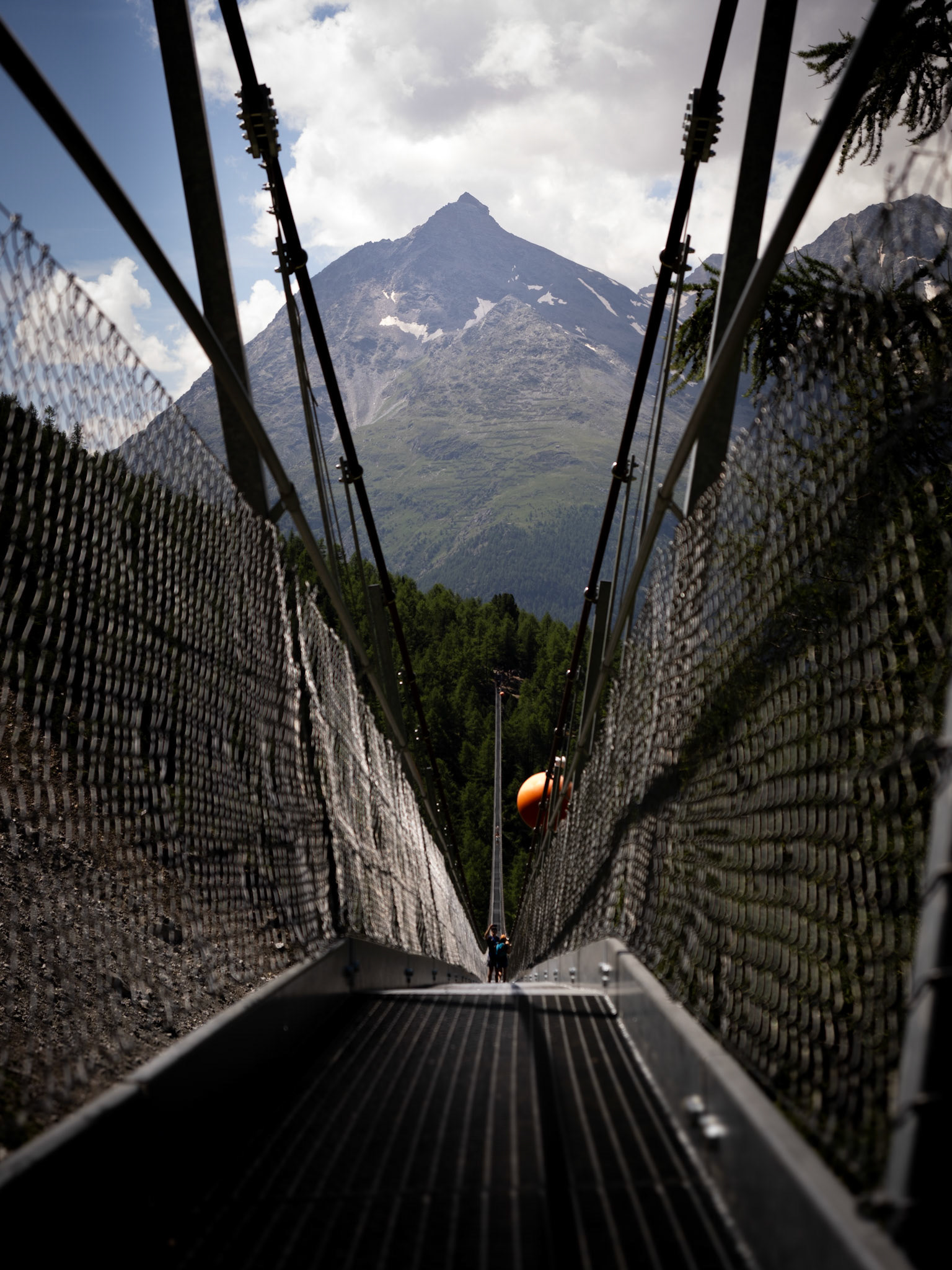 Die Hängebrücke im Zustieg