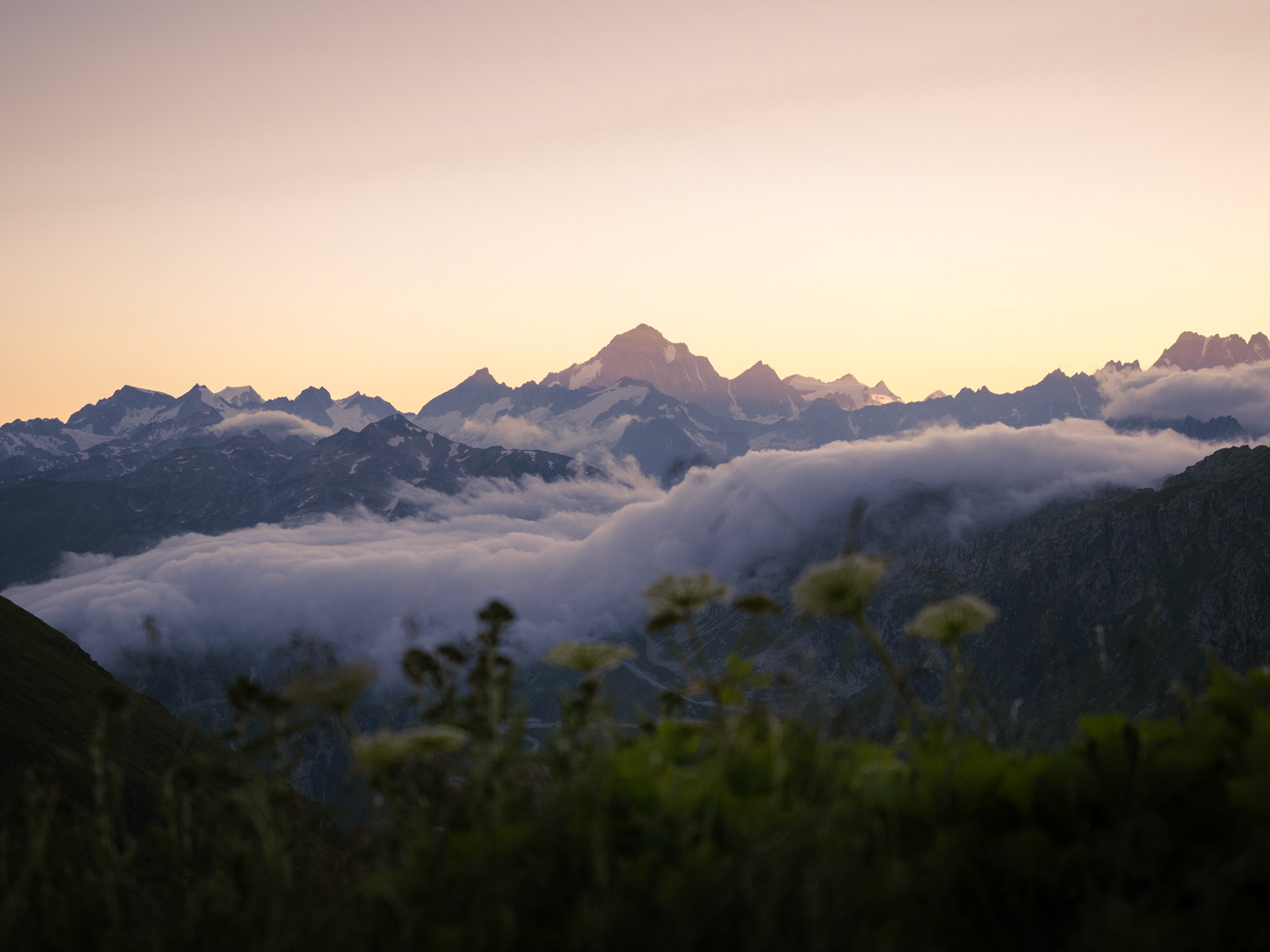 Blick vom Furkapass auf das Finsteraarhorn