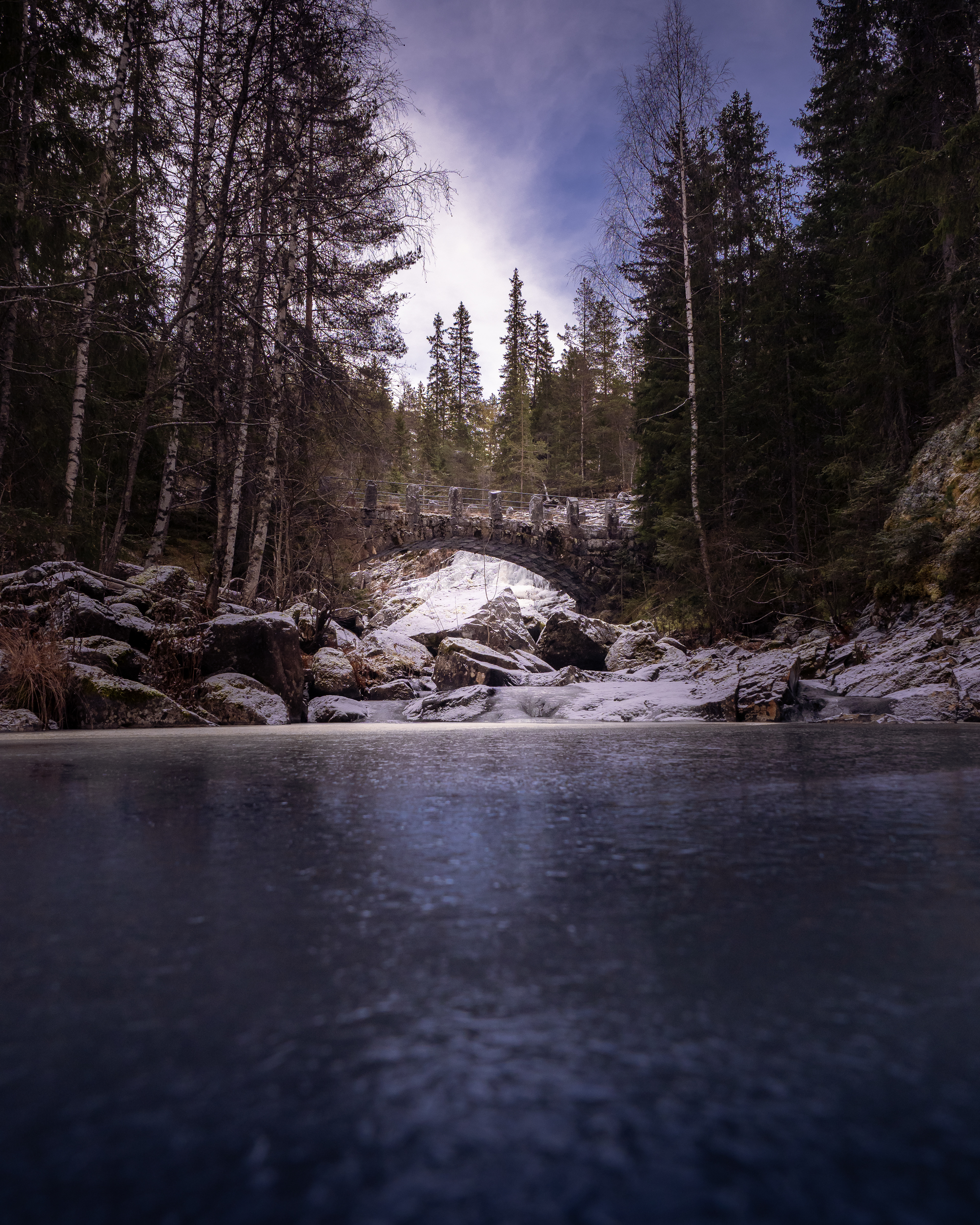 Gefrorener Bach bei Lillehammer