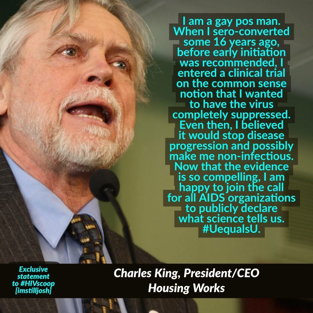 Housing Works CEO Charle King explaining U=U