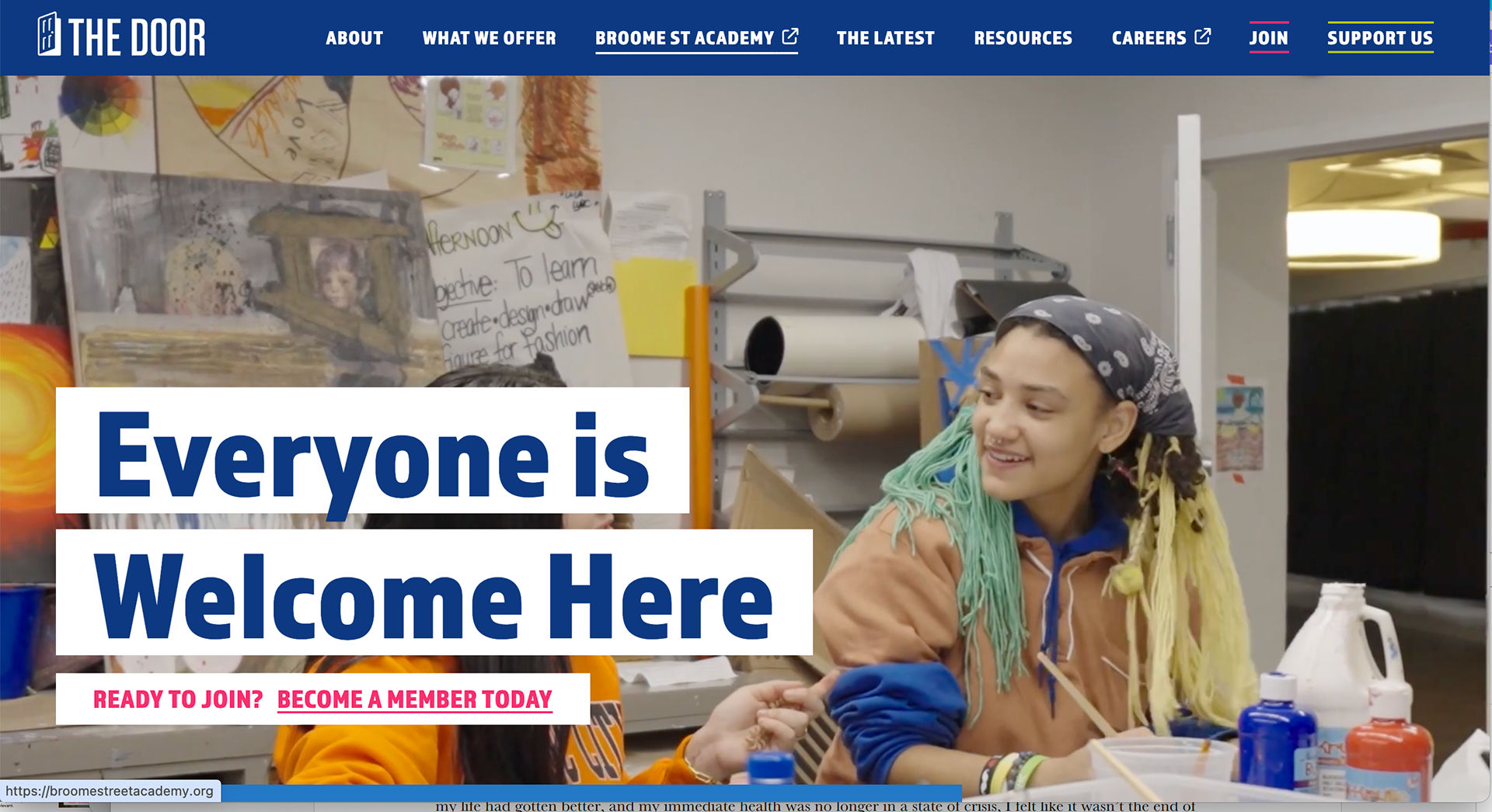 The Door website tagline, 2023-present
