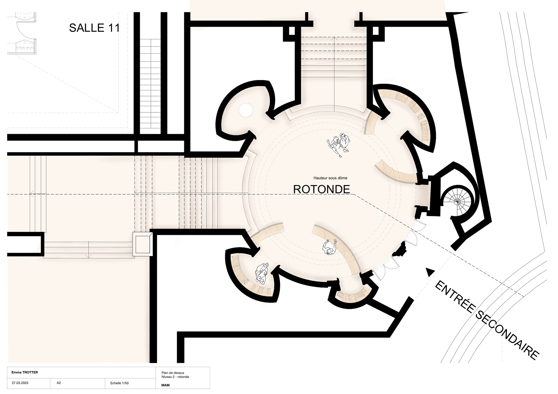 Plan de la rotonde, espace d'exposition et de lecture