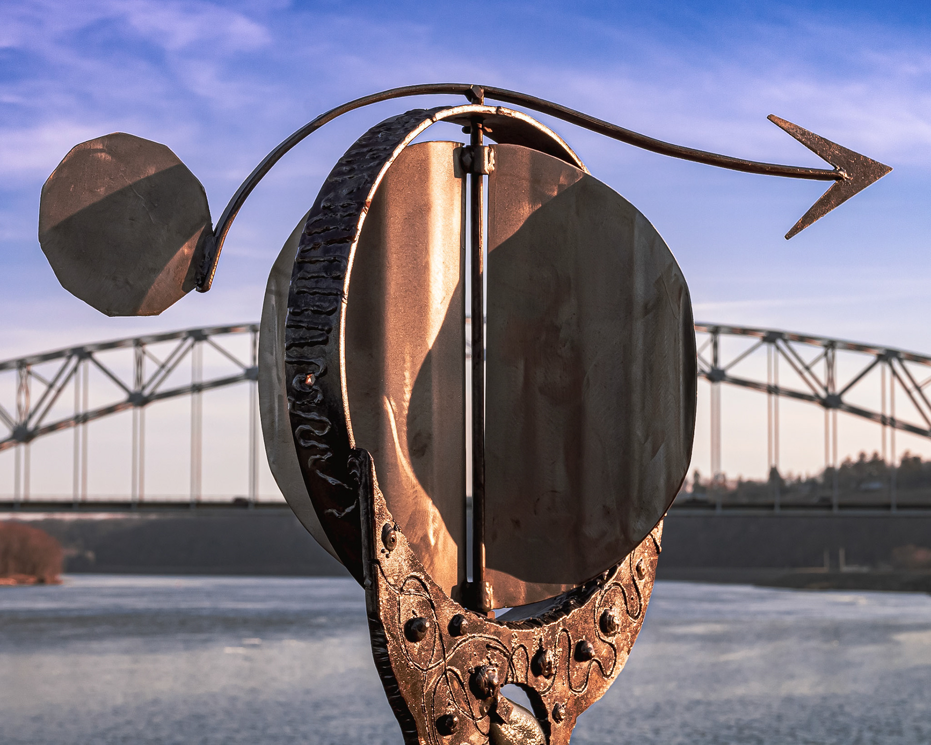 Art along the Mississippi Riverwalk in Dubuque, IA.