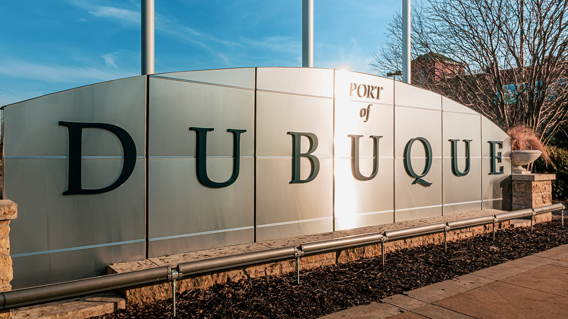 Port of Dubuque sign in Dubuque, IA.