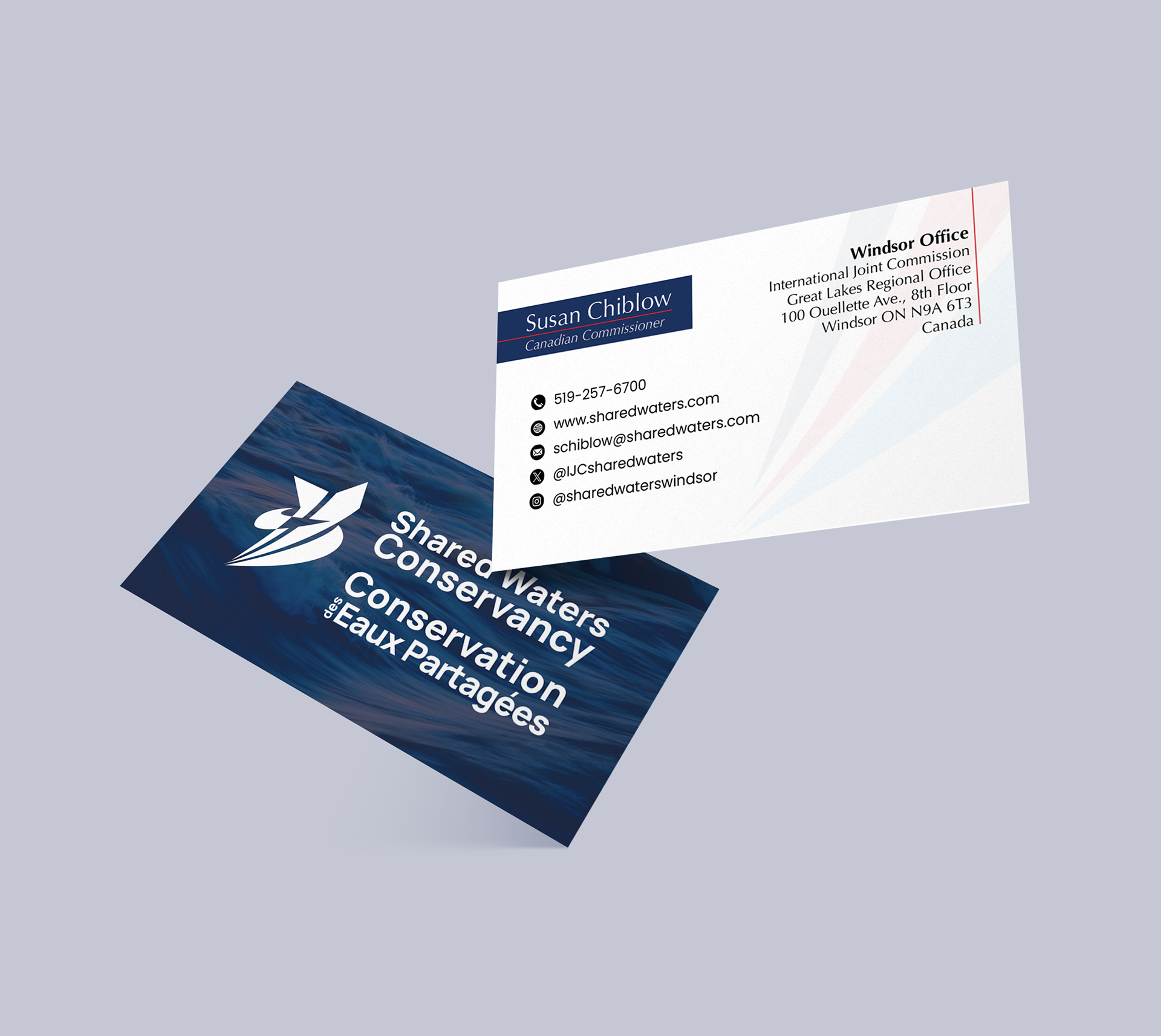 Shared Waters business card mockup