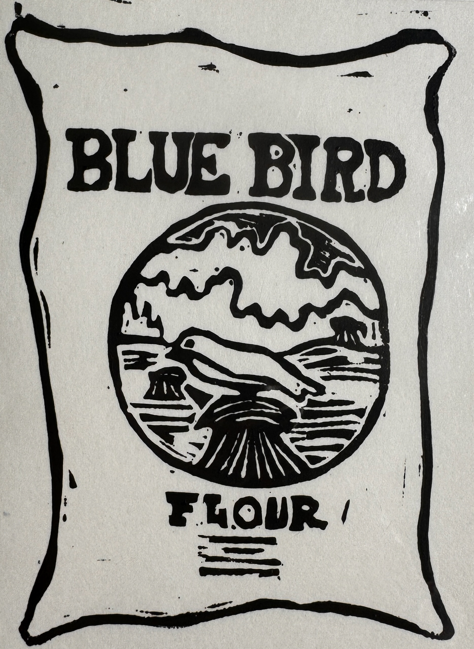 Blue Bird Flour Print 2024