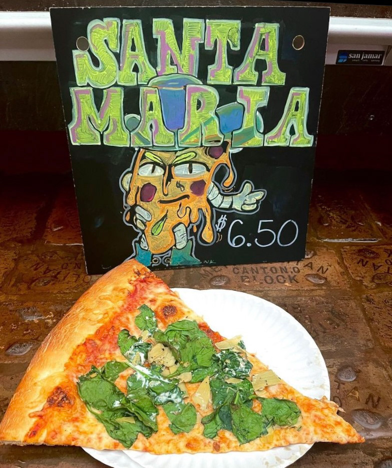 I create boards highlighting the "Flavors of the Month" For a local pizza place, Benny DiCarta's, Chalk markers on Black boards