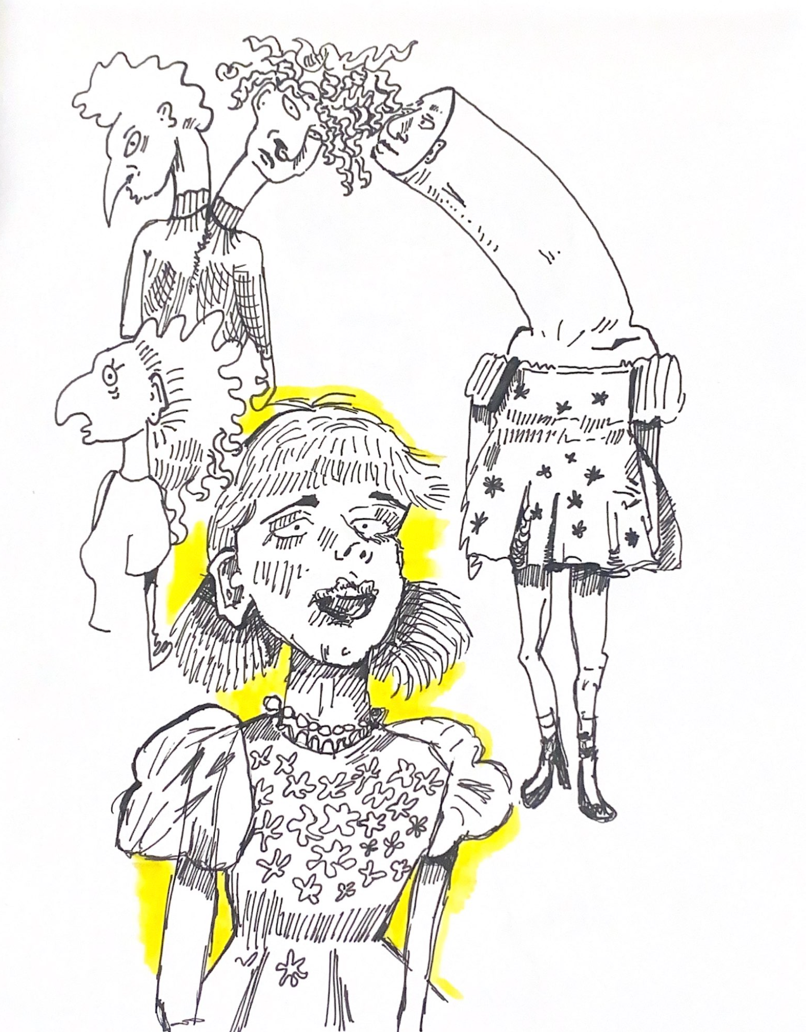 Sketchbook doodles, Pen and ink, 2021