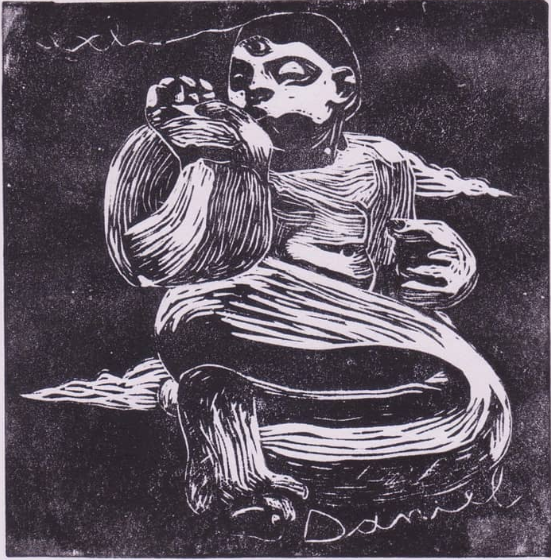 Exl a Daniel, linograbado, 2023