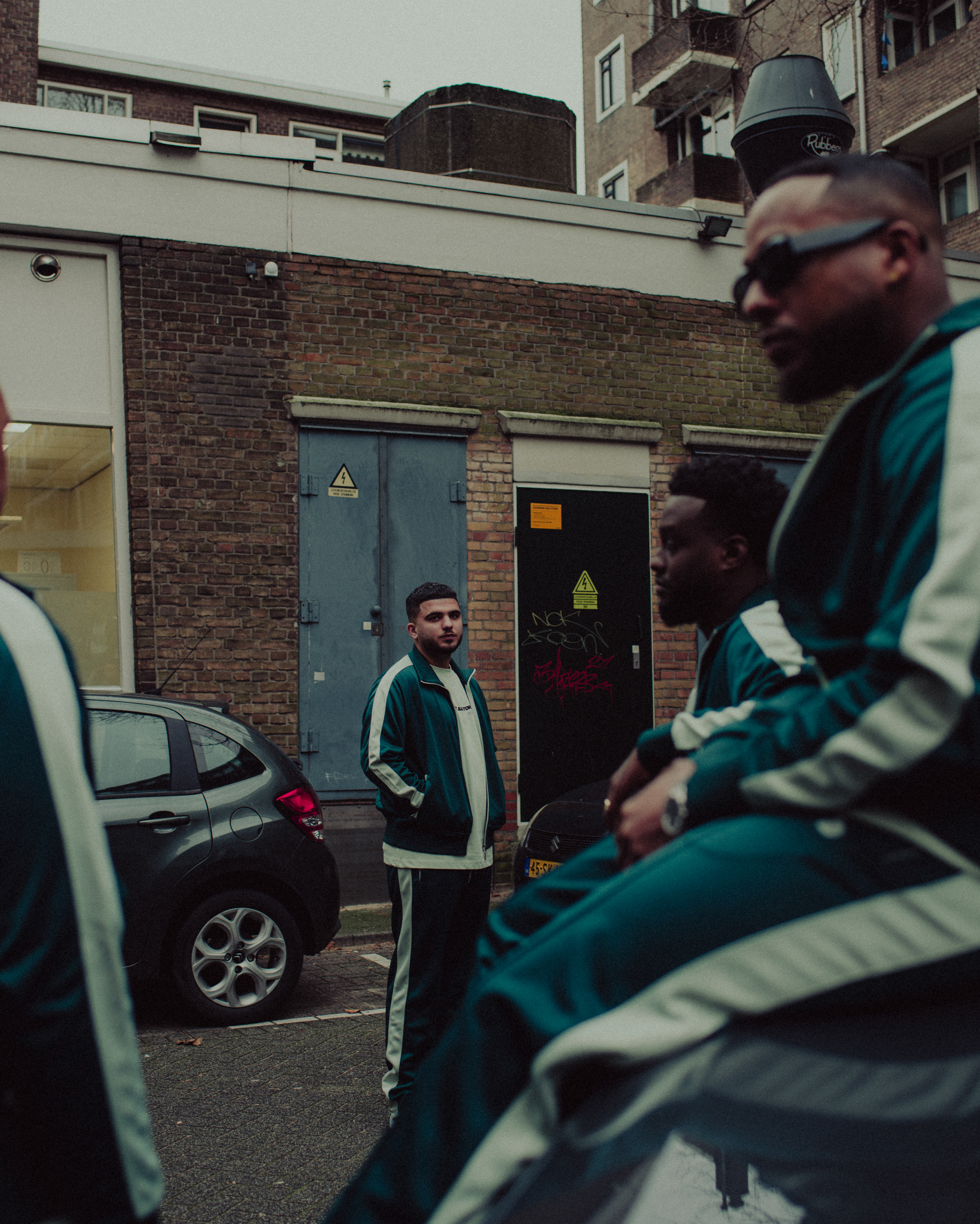 Editorial image of the green tracksuits for Animal Stories.