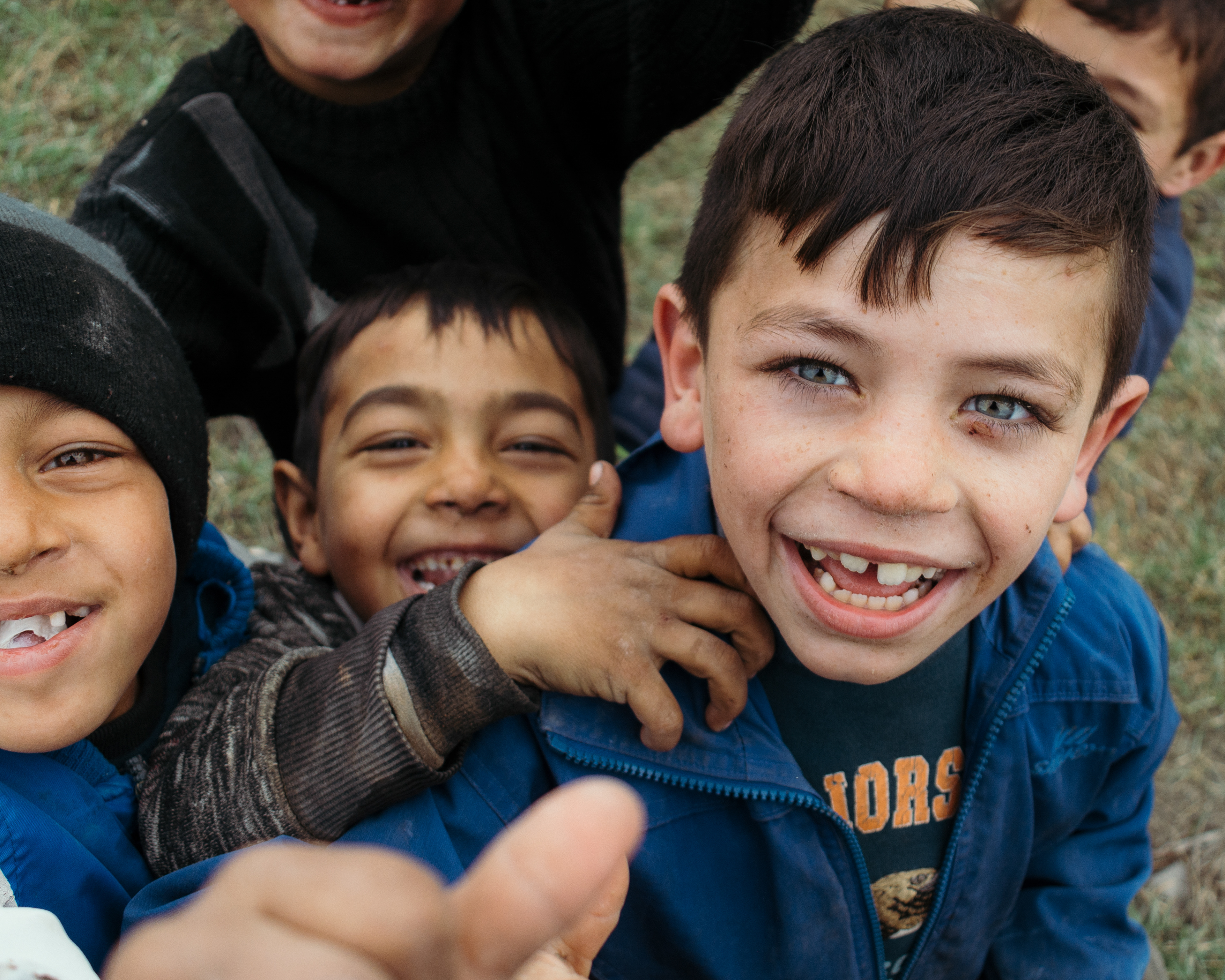 Kids playing outside. Ukraine, 2019.