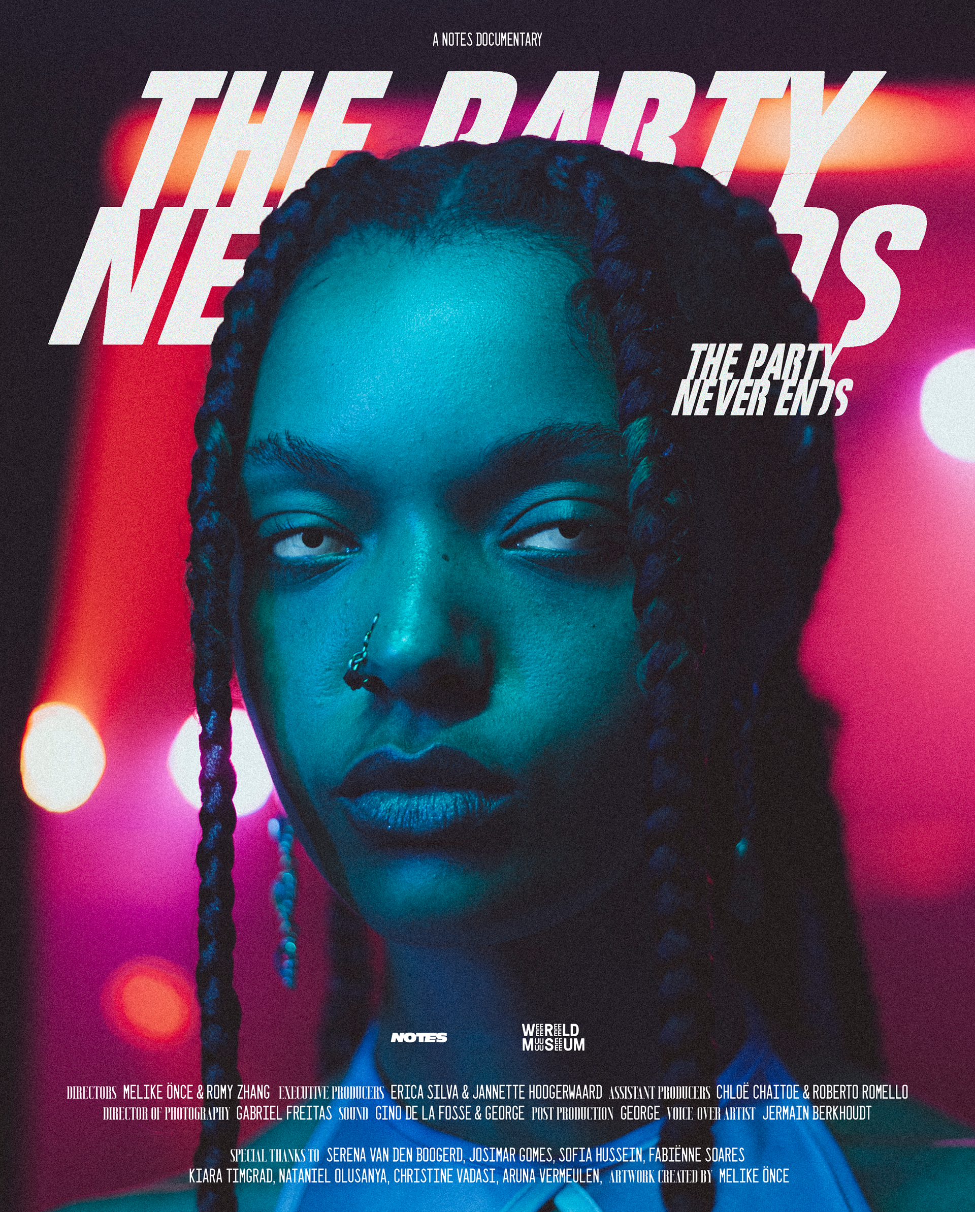 Poster design of the Notes x Wereldmuseum documentary. Design by Melike Once.