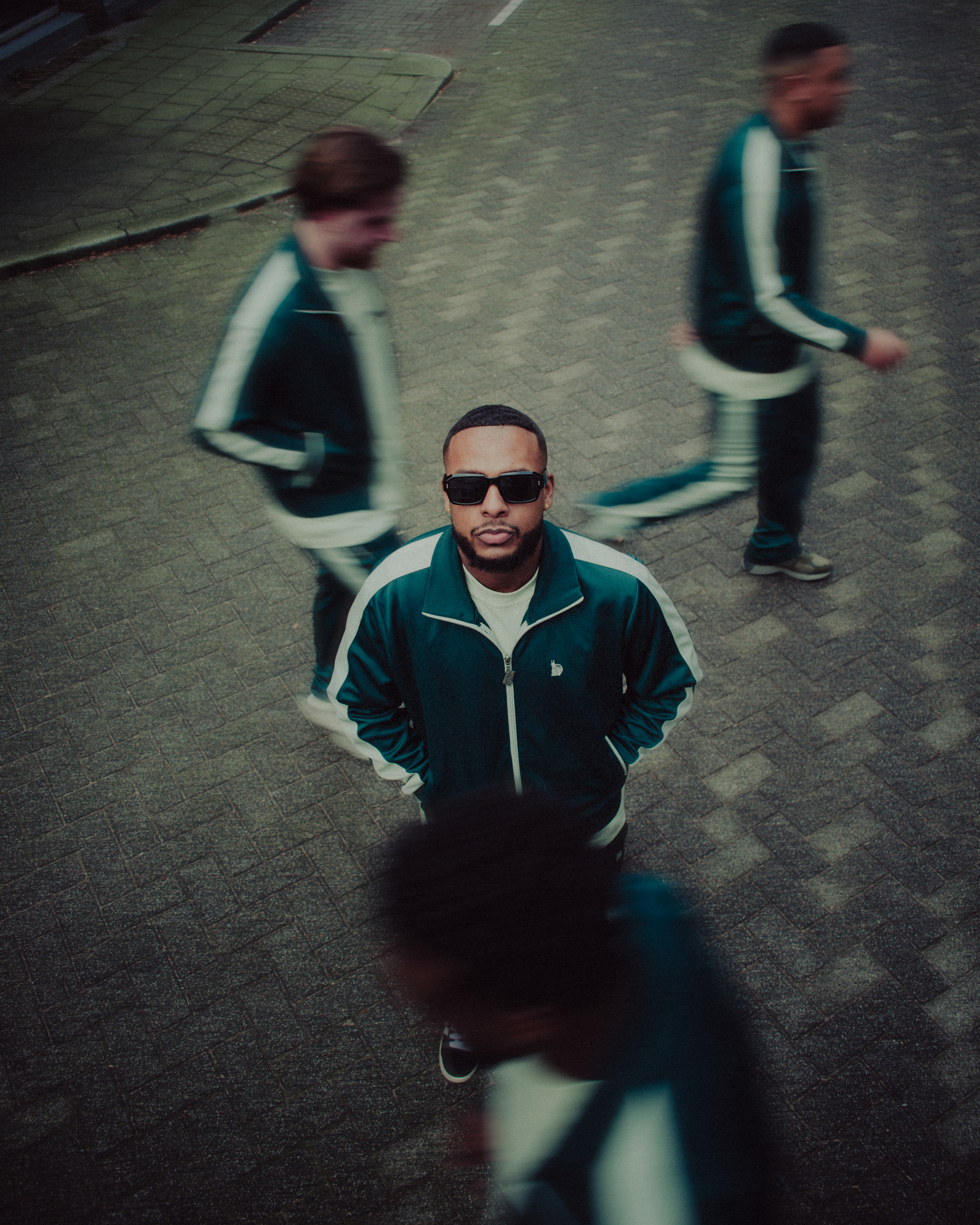 Editorial image of the green tracksuits for Animal Stories.