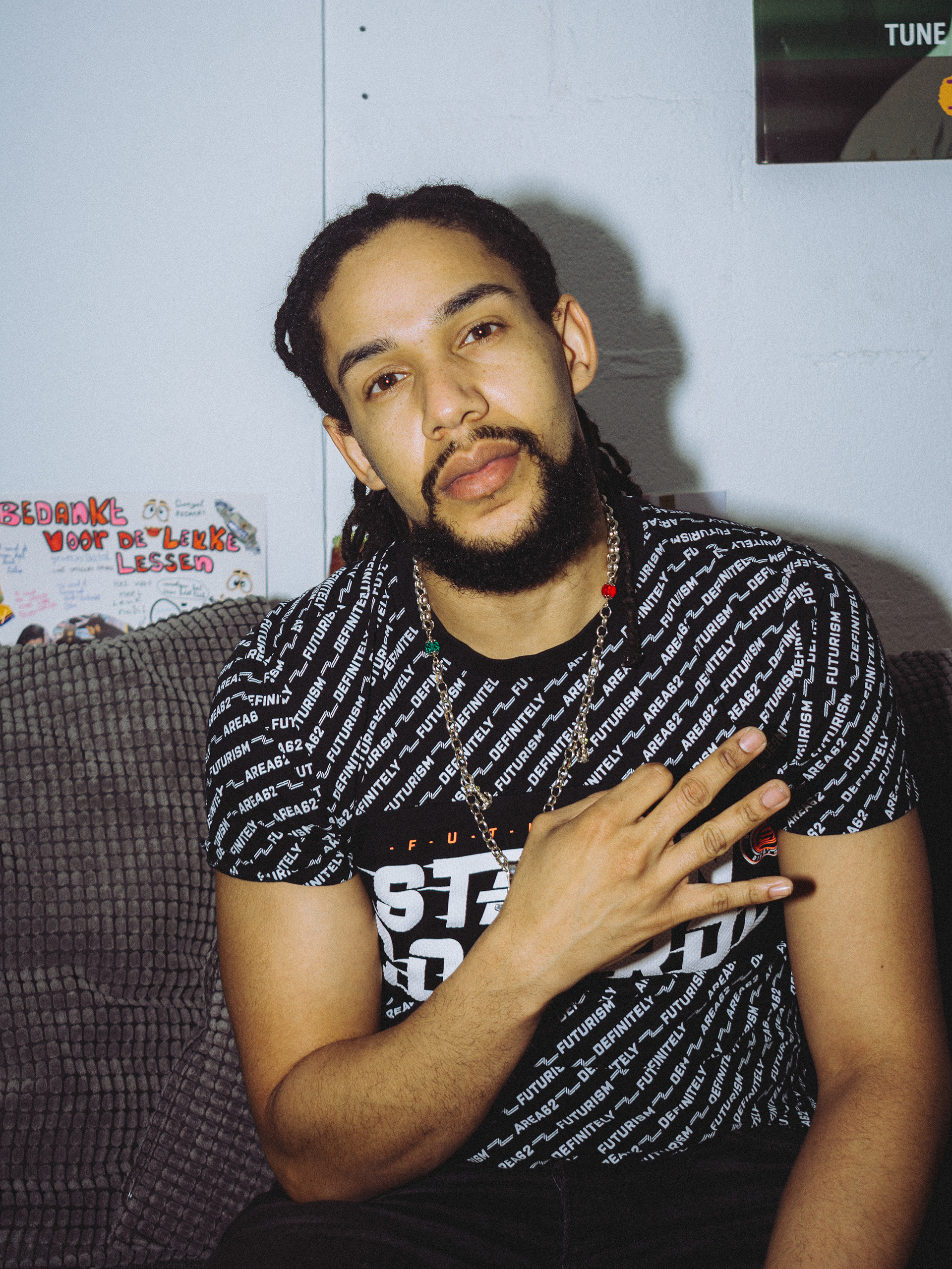 A portrait of Rass King in the studio for Couture 33.