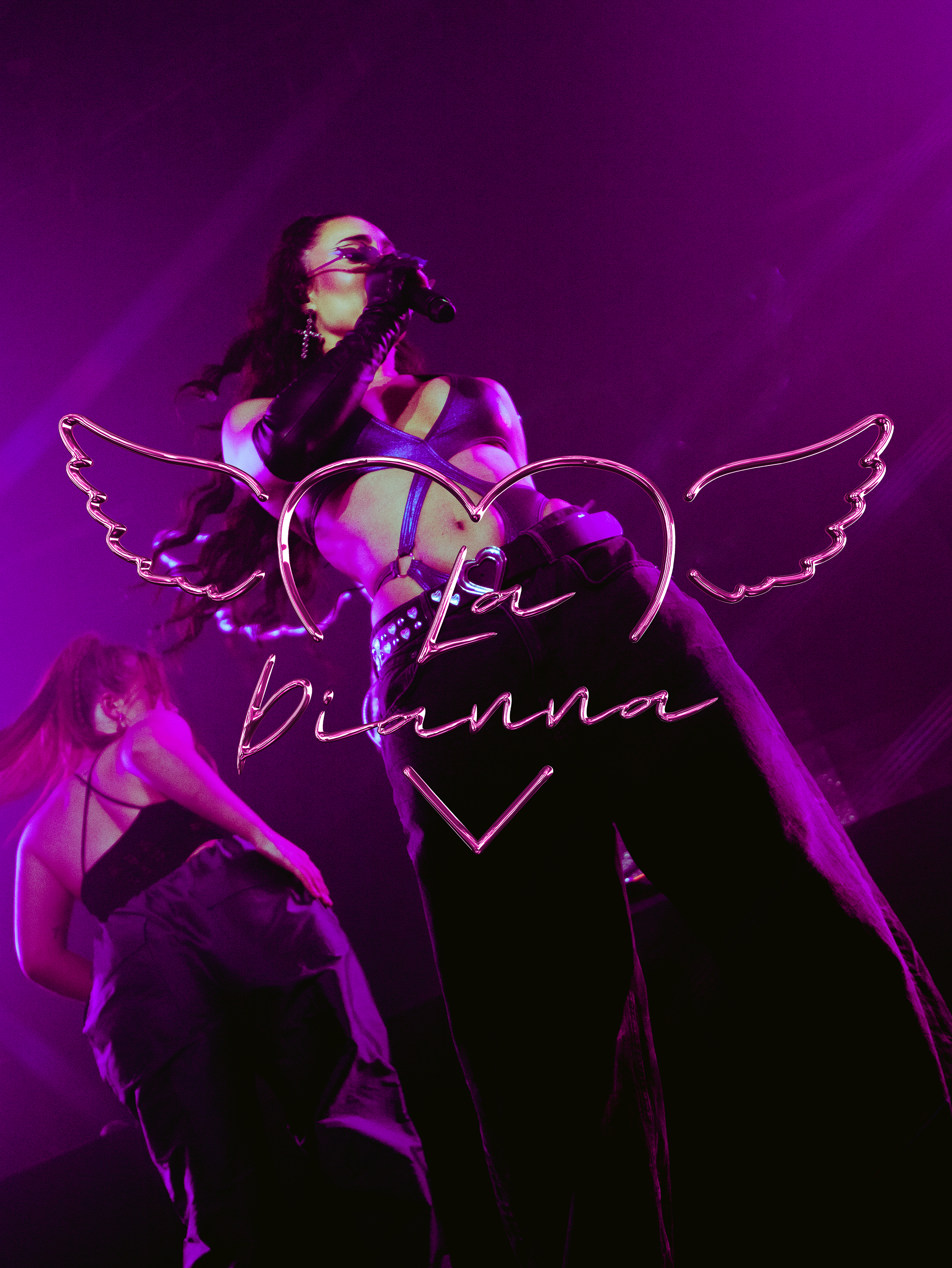 logotipo e material visual para ledwall de concertos de La Dianna. 