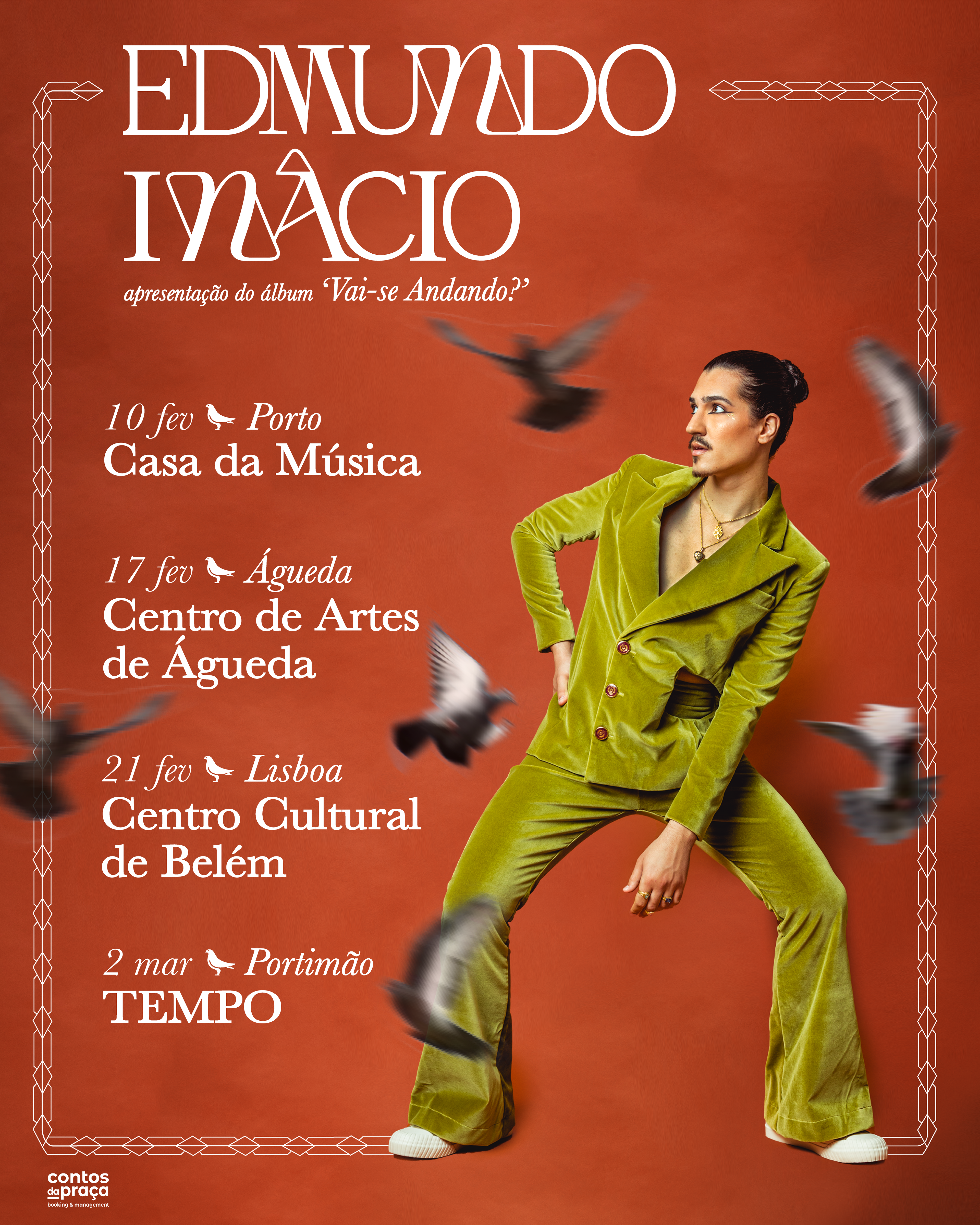 cartaz oficial da apresentação do disco 'Vai-se Andando?' de Edmundo Inácio