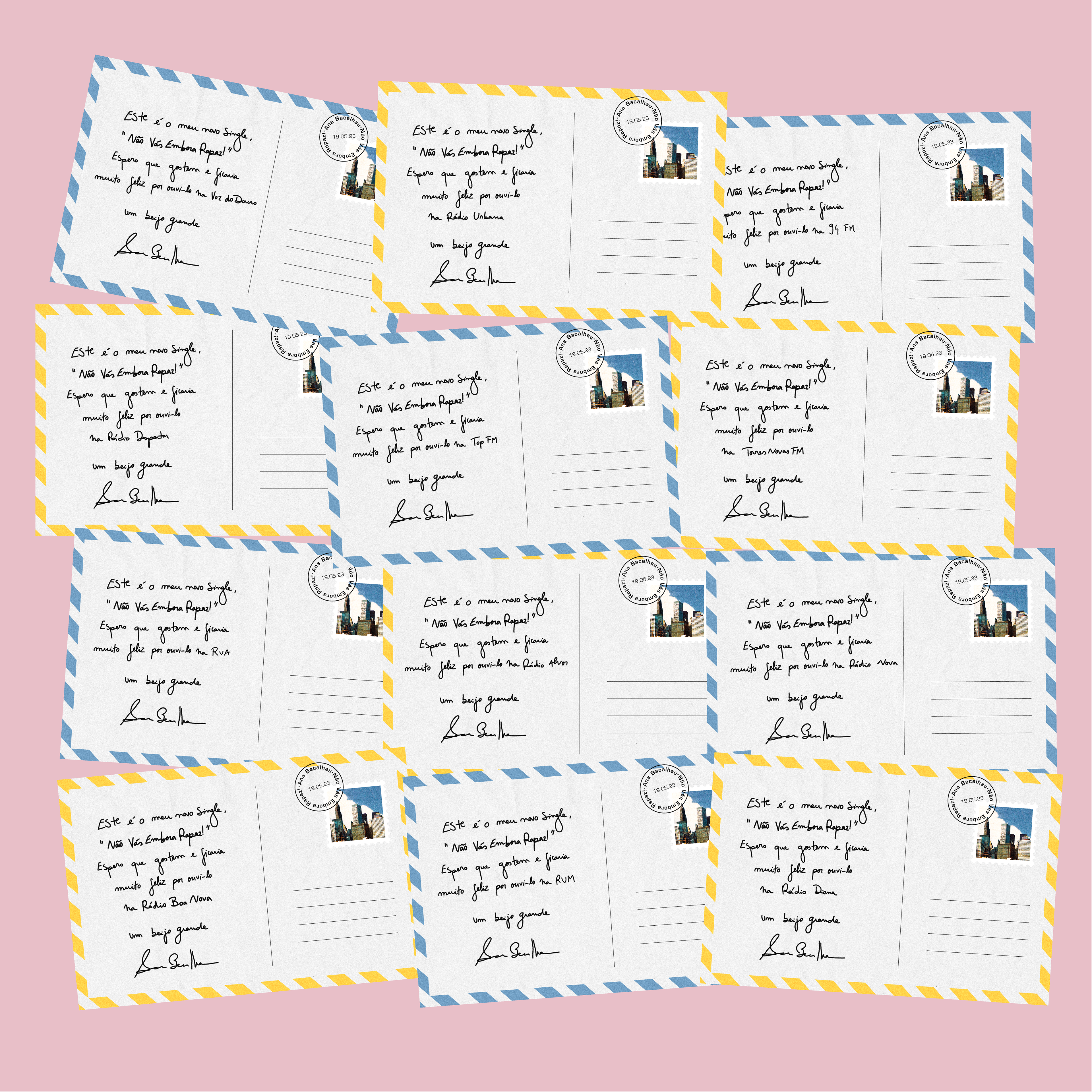 design para comunicação do single 'Não Vás Embora Rapaz' de Ana Bacalhau.