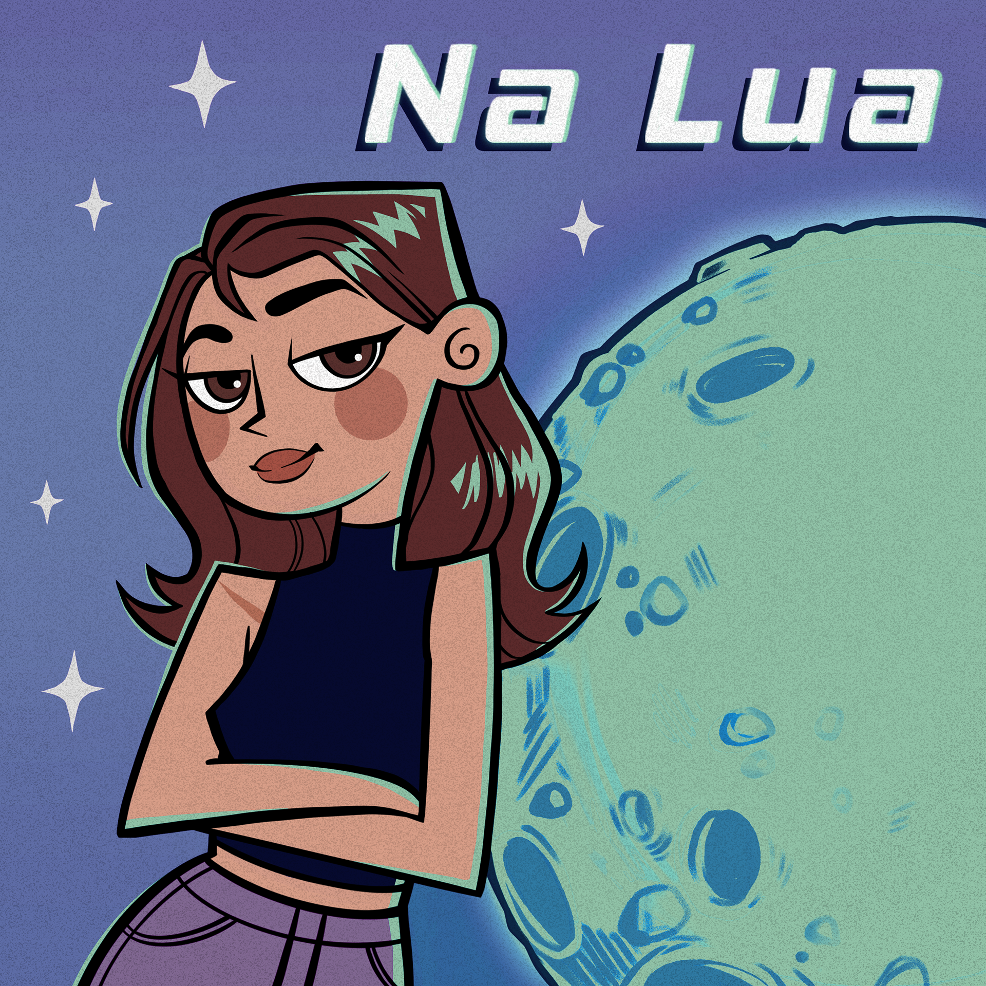re-design da capa do podcast 'Na Lua' de Sofia Barbosa.