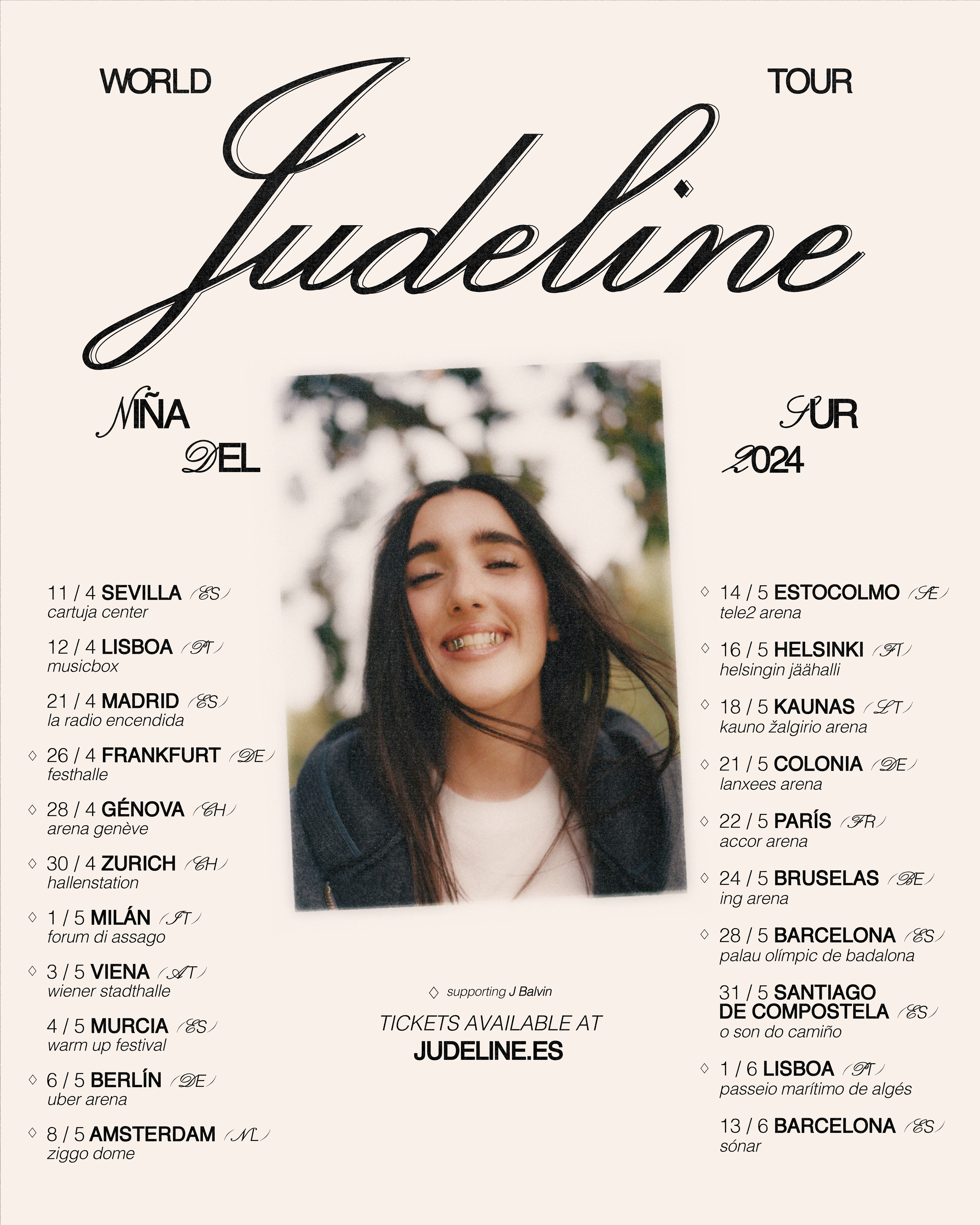 cartaz (não oficial) da tour 'niña del sur' de Judeline