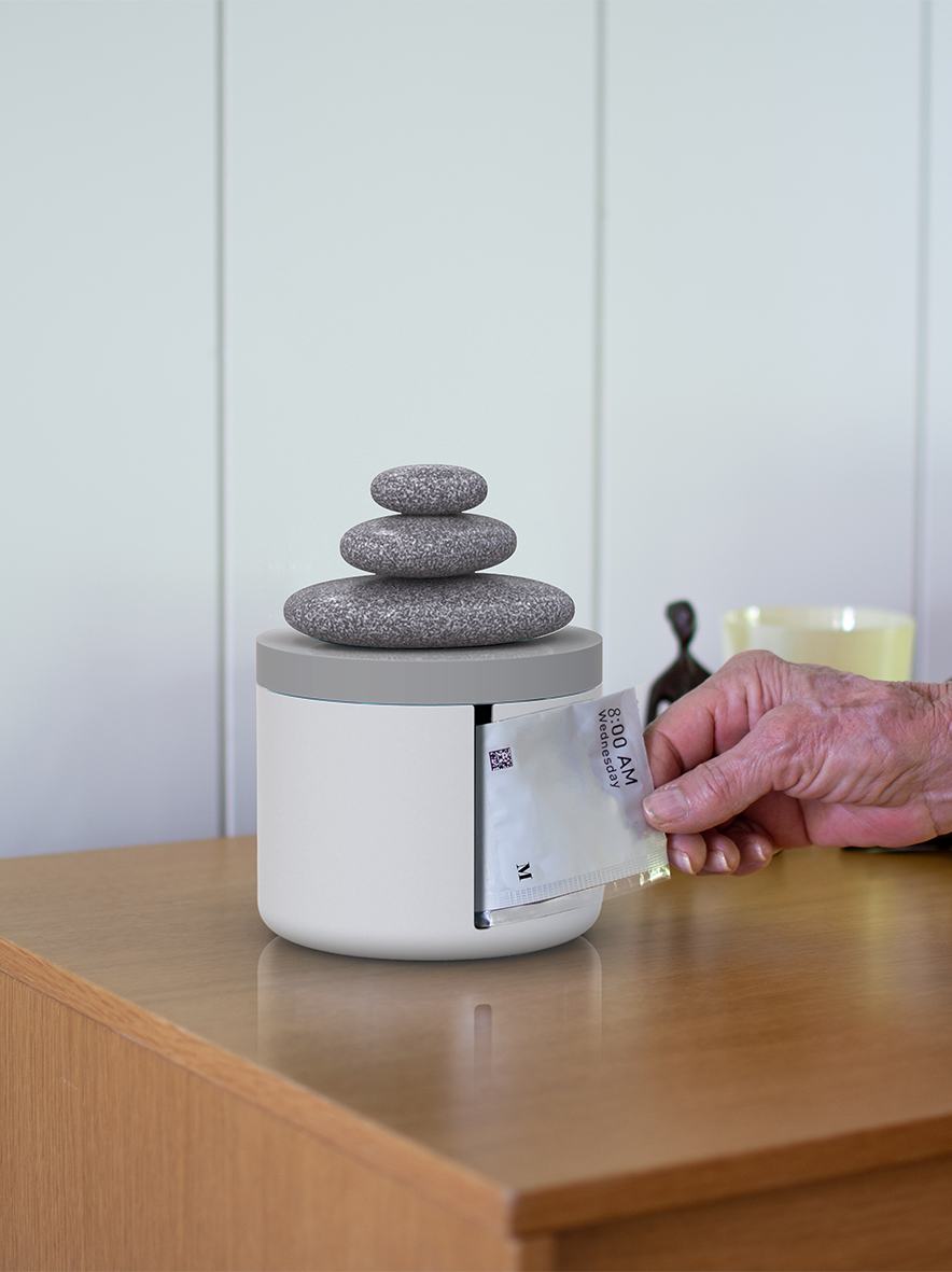 Taking Medicine Packs From Dispenser