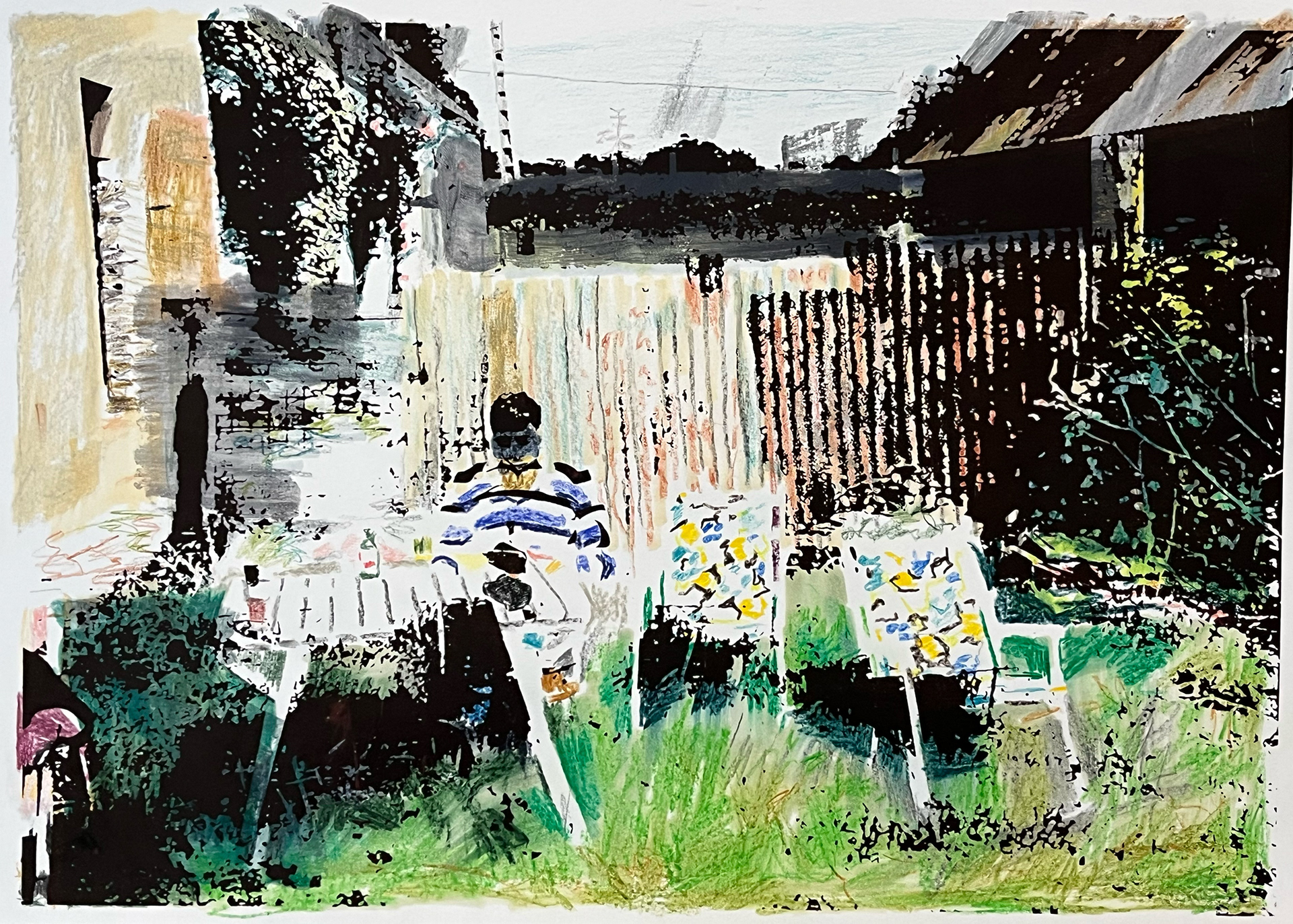 Dia serie nr 4  -  potlood, stift, monoprint en zeefdruk op papier  -  29,7 x 42 cm  -  2026