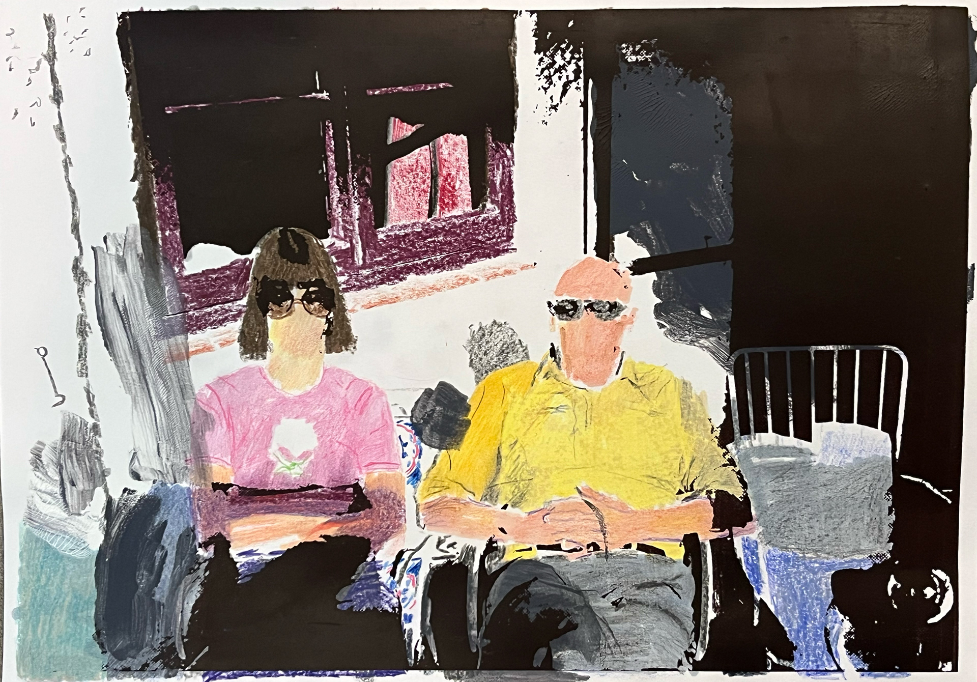 Dia serie nr 3  -  potlood, stift, monoprint en zeefdruk op papier  -  29,7 x 42 cm  -  2026