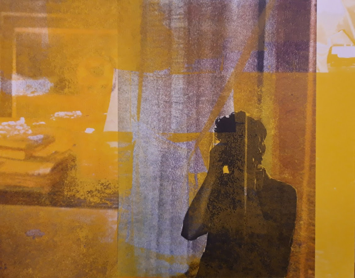 Zelfportret - zeefdruk en fototransfer op papier 2020
