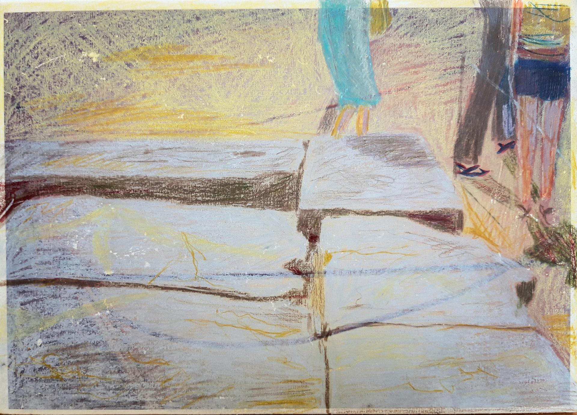 Monument. - potlood over fototransfer op hout. - 2020
