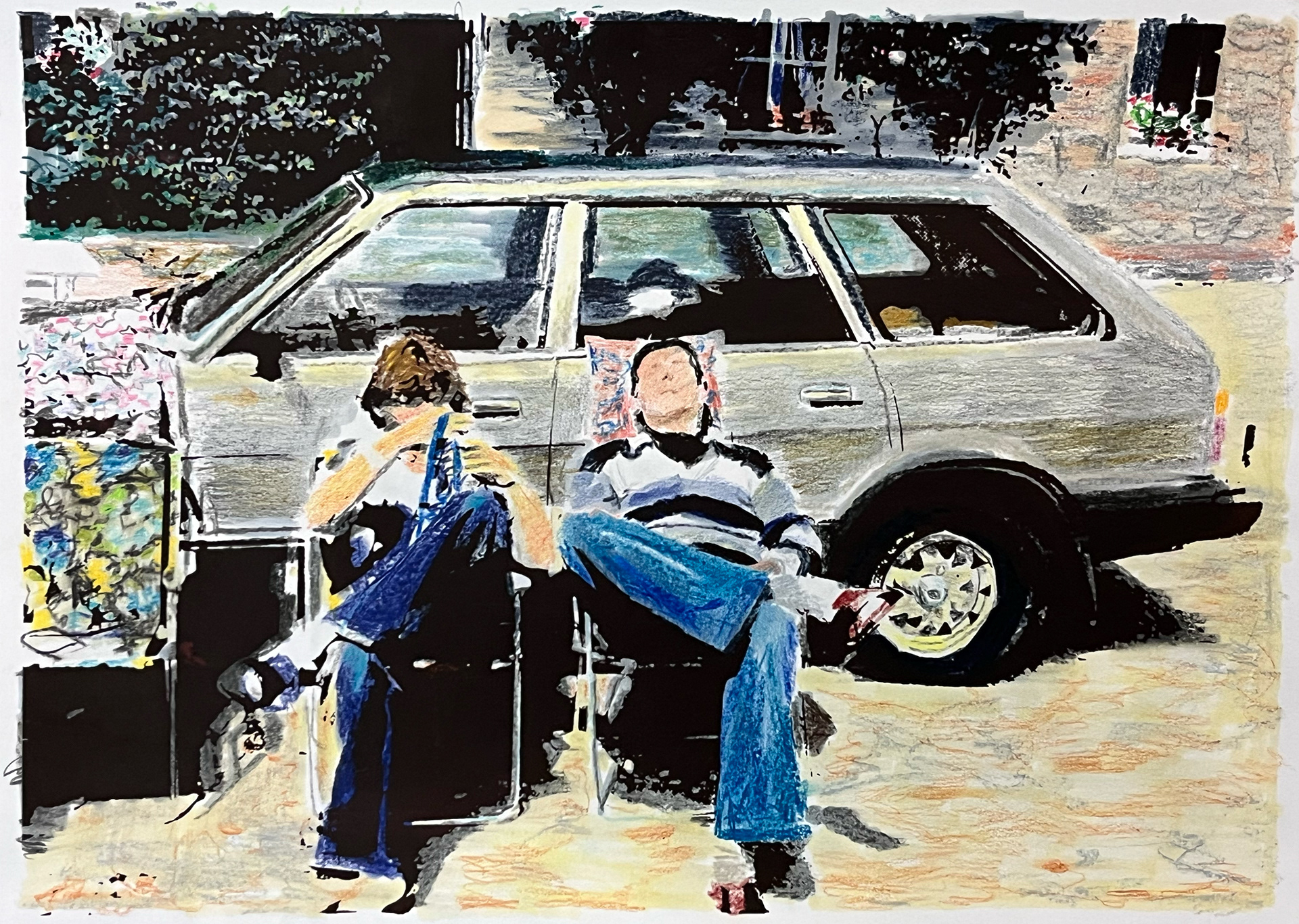 Dia serie nr 5  -  potlood, stift, monoprint en zeefdruk op papier  -  29,7 x 42 cm  -  2026