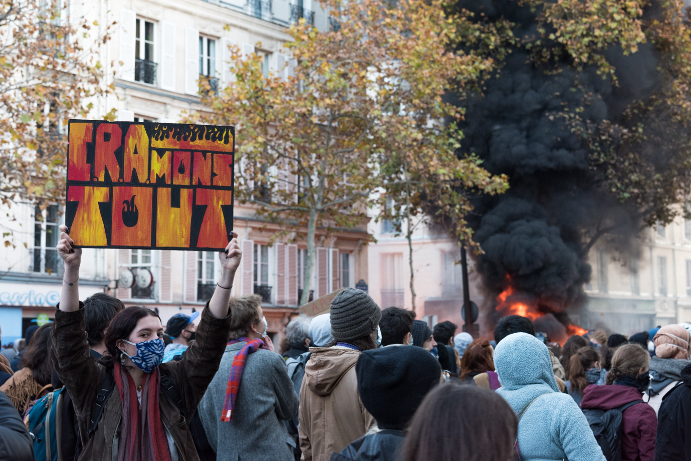 Manifestation contre la loi de sécurité globale, Paris 04/12/2020.