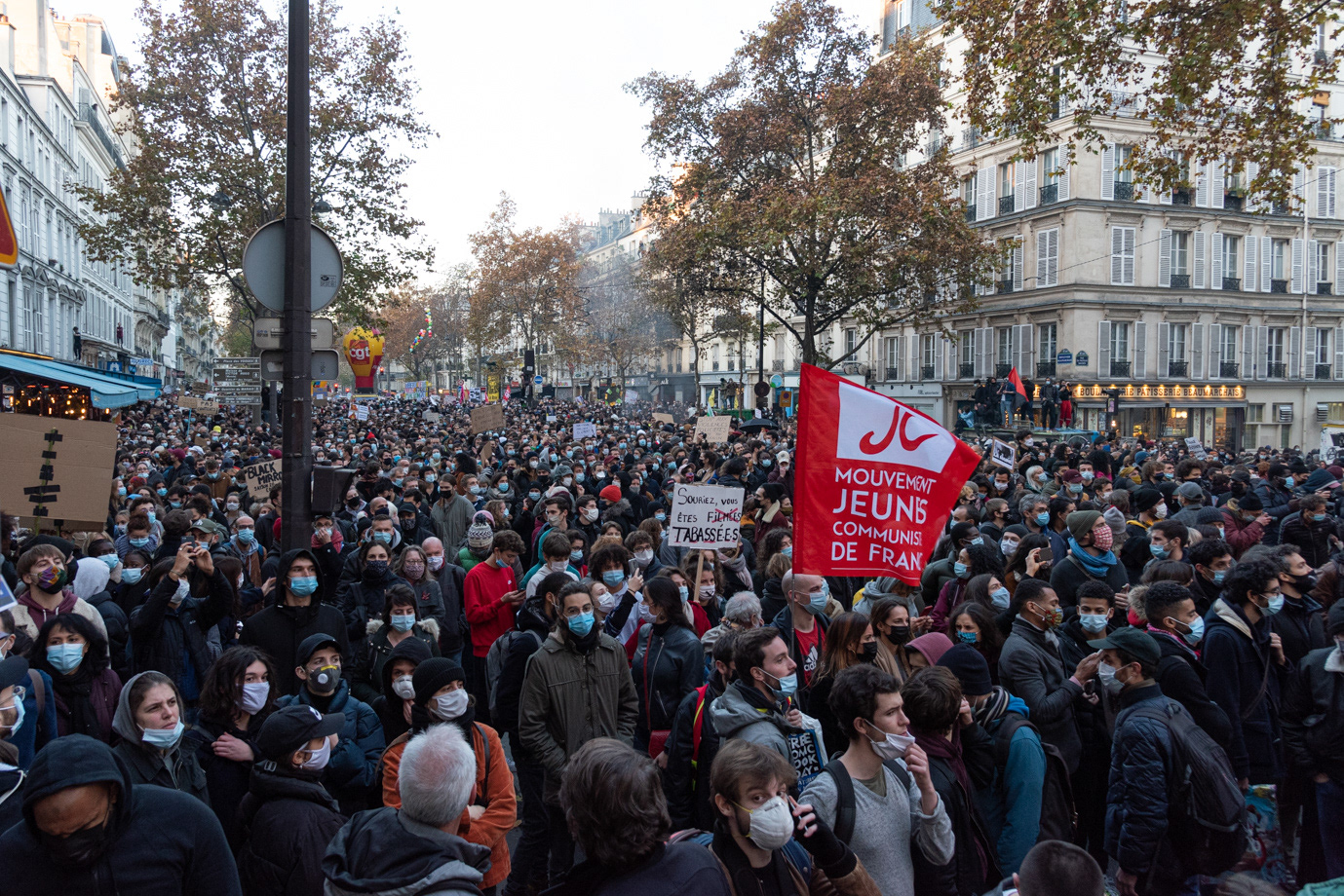 Manifestation contre la loi de sécurité globale, Paris 04/12/2020.