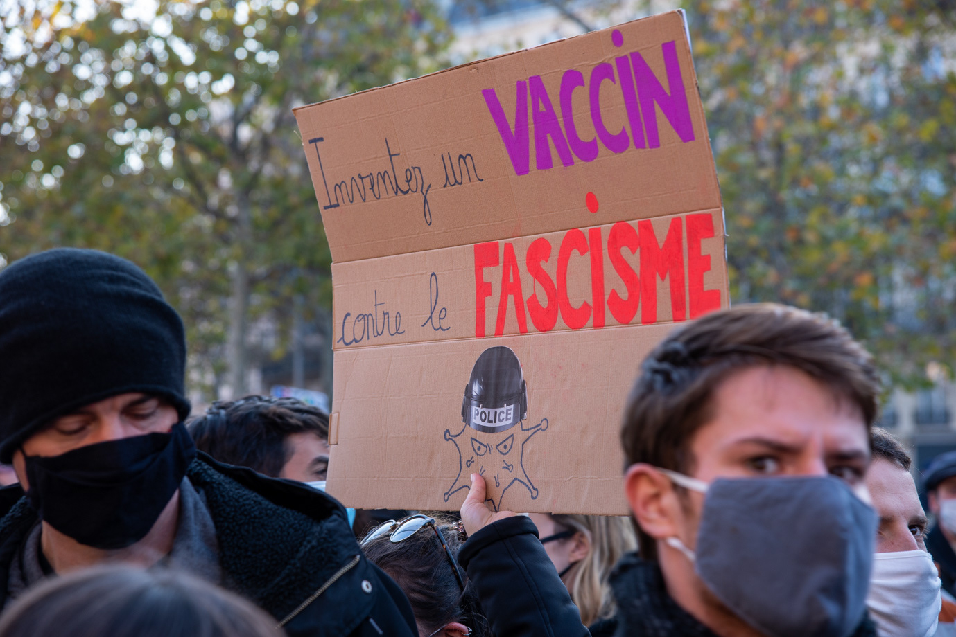 Manifestation contre la loi de sécurité globale, Paris 04/12/2020.