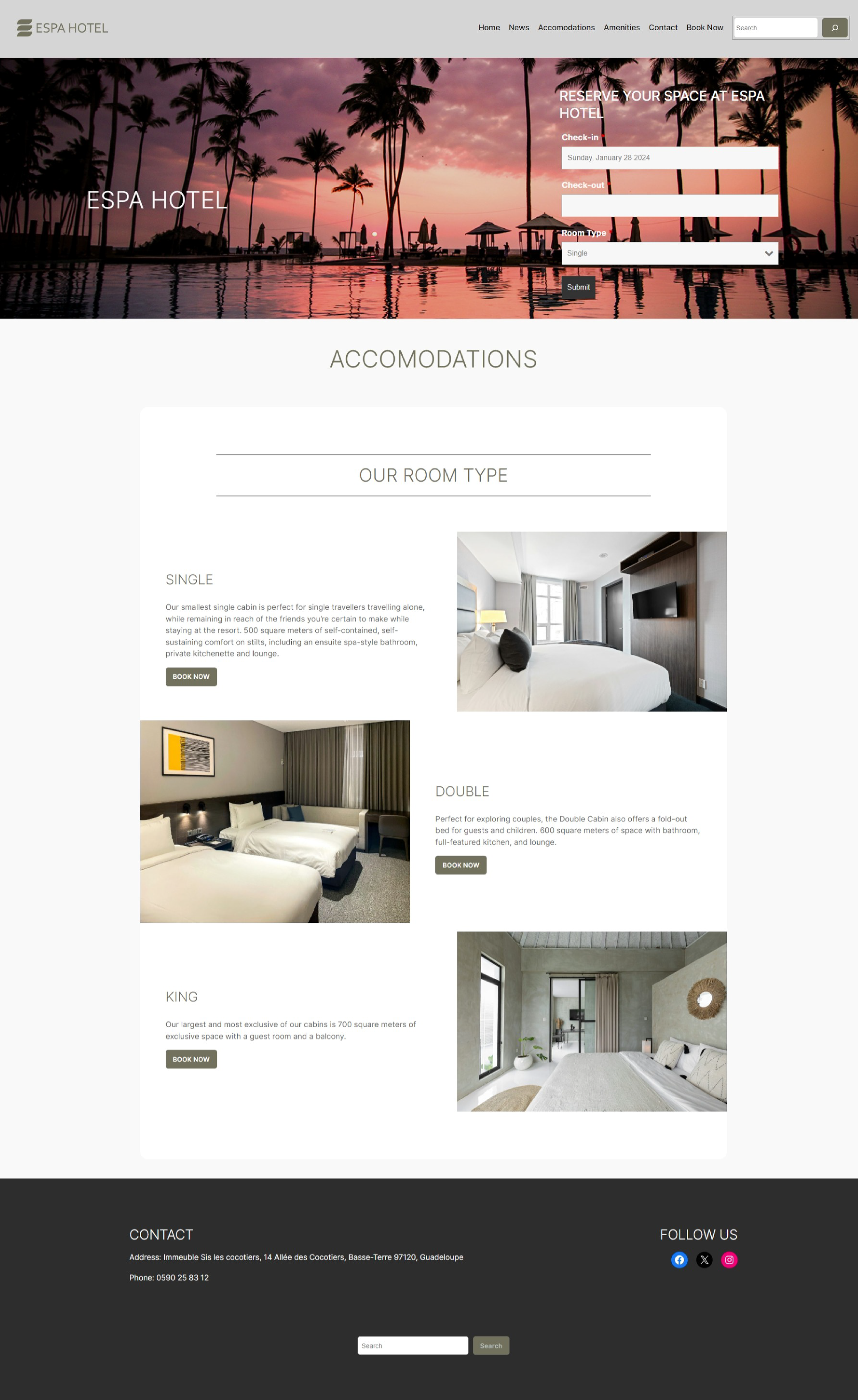 RoomType Page