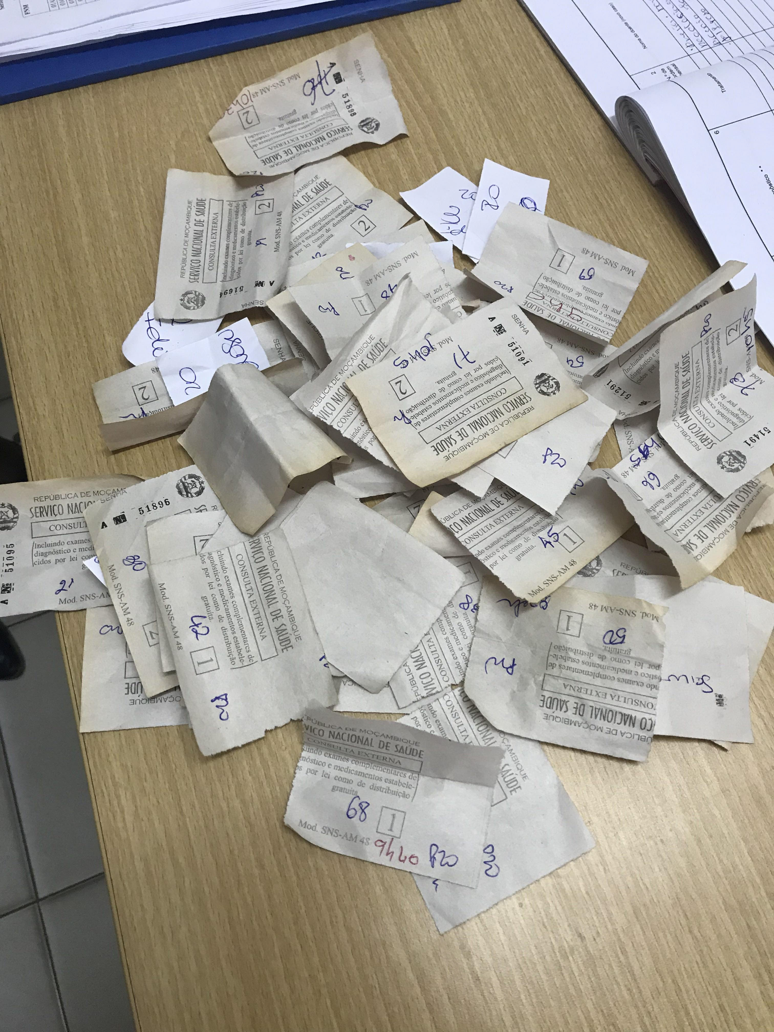Patient visit slips