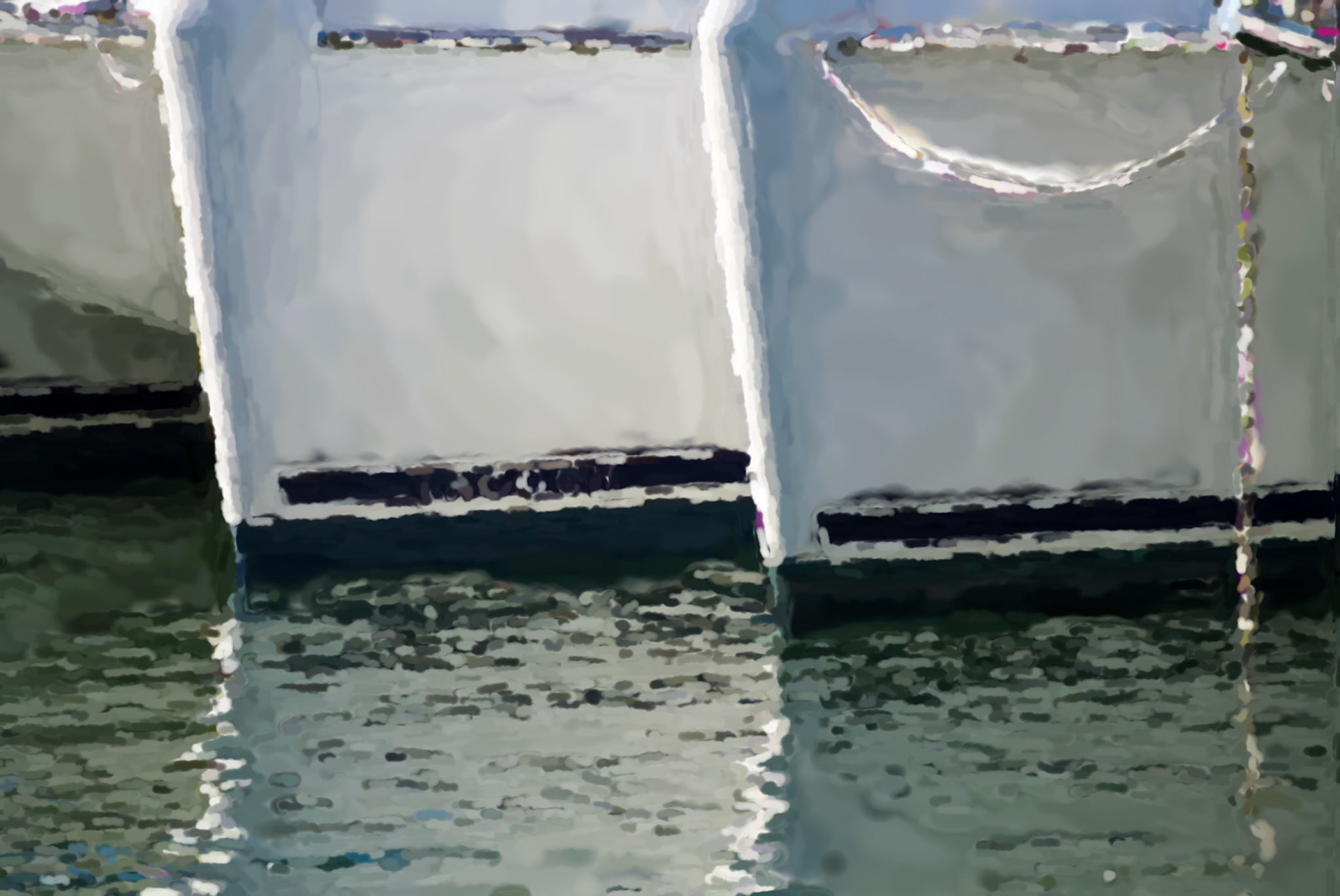 Painting_BoatHullsBW Colored Pencils