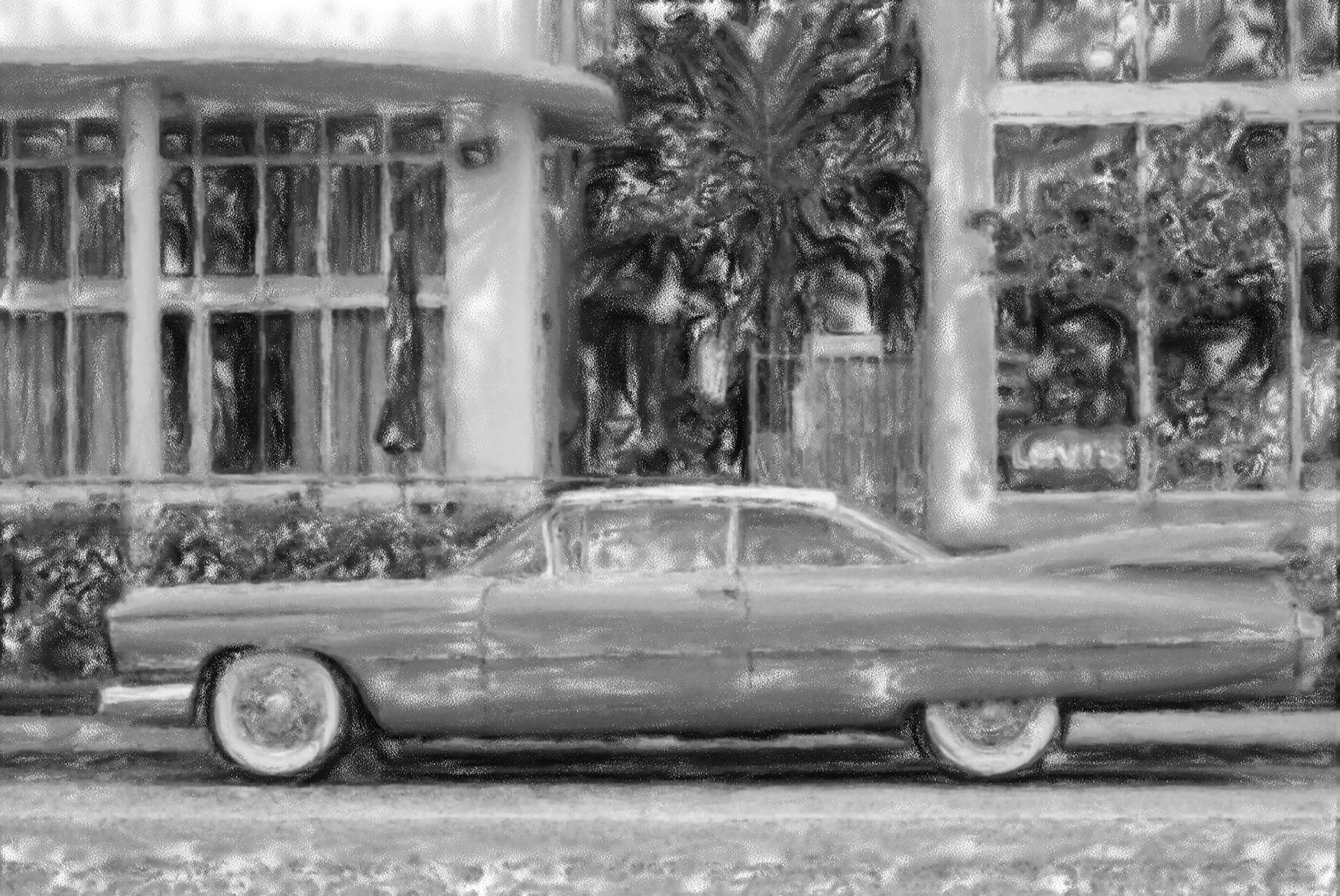 Painting_Vintage Auto BW Charcoal