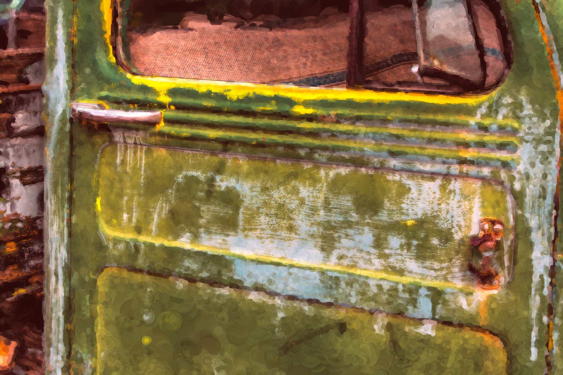 Painting_OldTruckDoorChalkTextured
