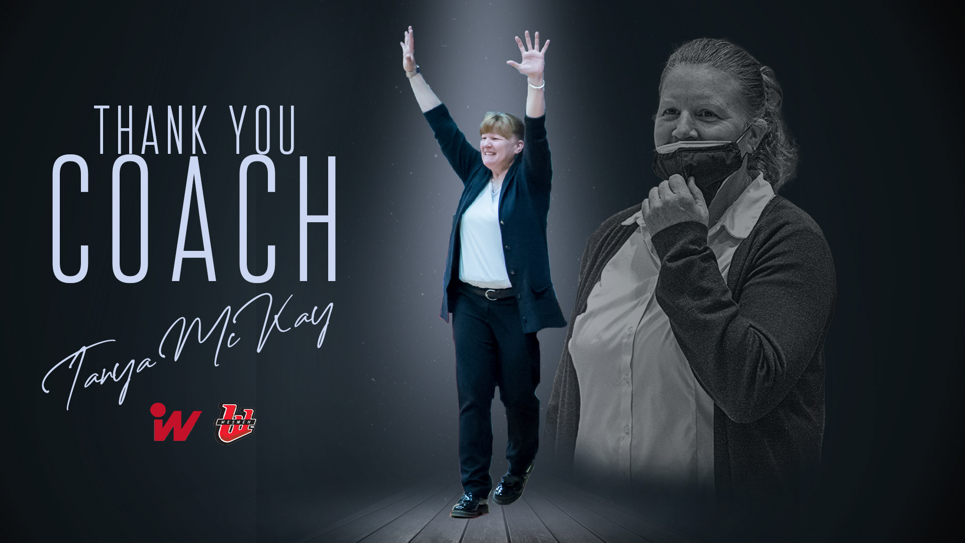 Graphic for Wesmen Tanya McKay after she stepped down as head coach