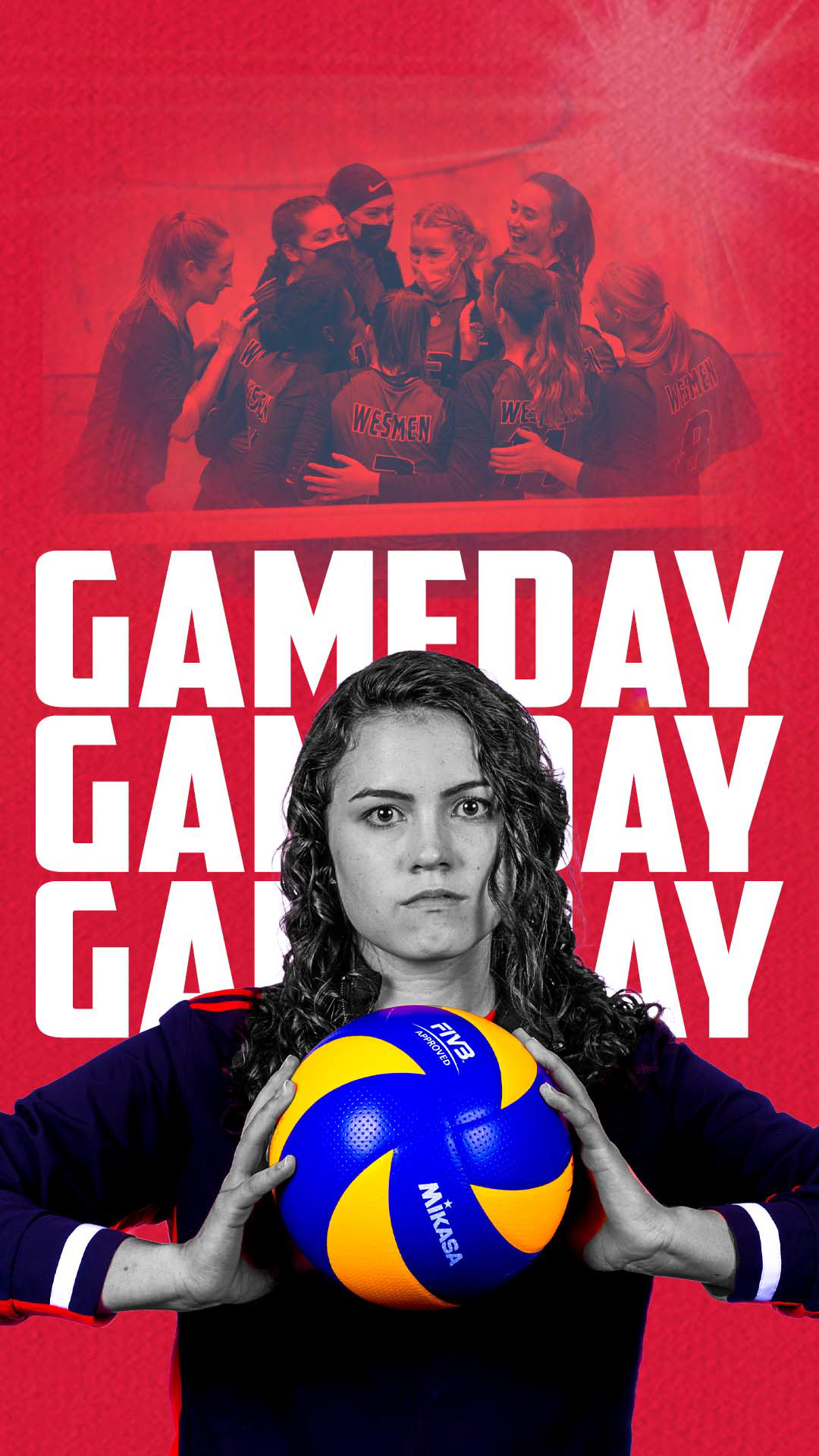 Gameday IG Story graphic for Wesmen Volleyball