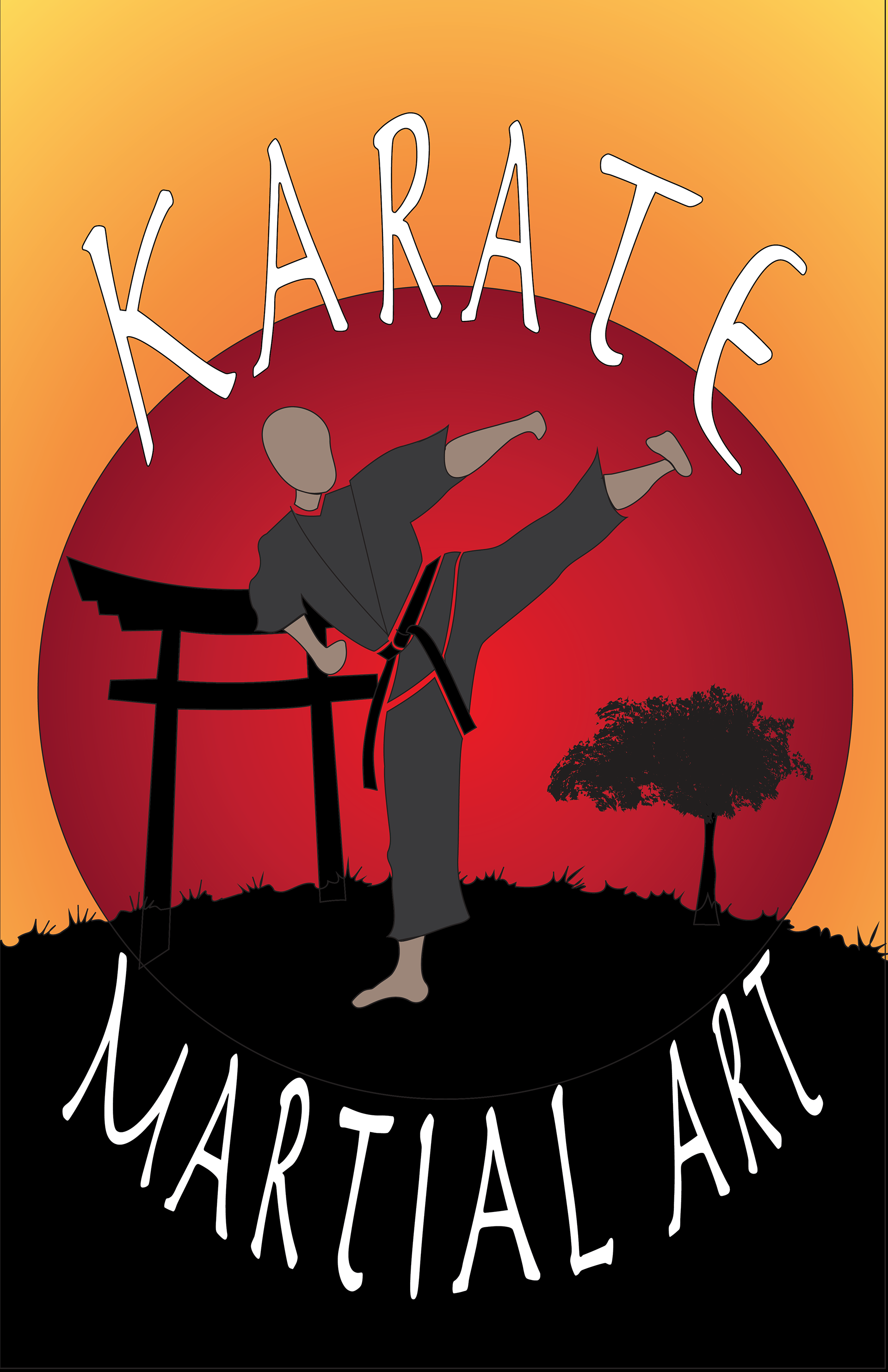 This is my final project. A Poster and a banner. With the karate theme I was inspired by our son that attending his karate class for second year now. So, I thought it's a good idea to make a poster for our son to encourage him more to continue to practicing karate and keep up his skills in this type of sport. This goal was achieved. Everything worked perfectly. I've got my project done and our son got his poster for his bedroom.